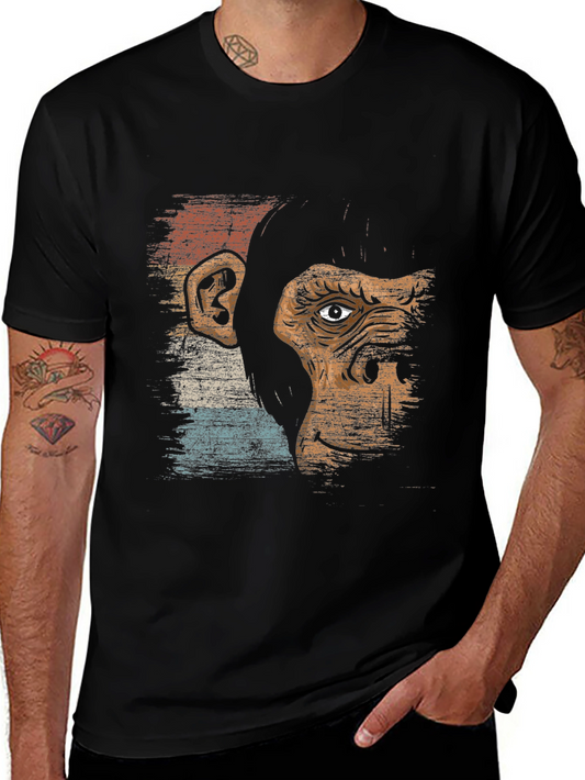 Retro Chimpanzee Graphic T-Shirt - Vintage Style Tee