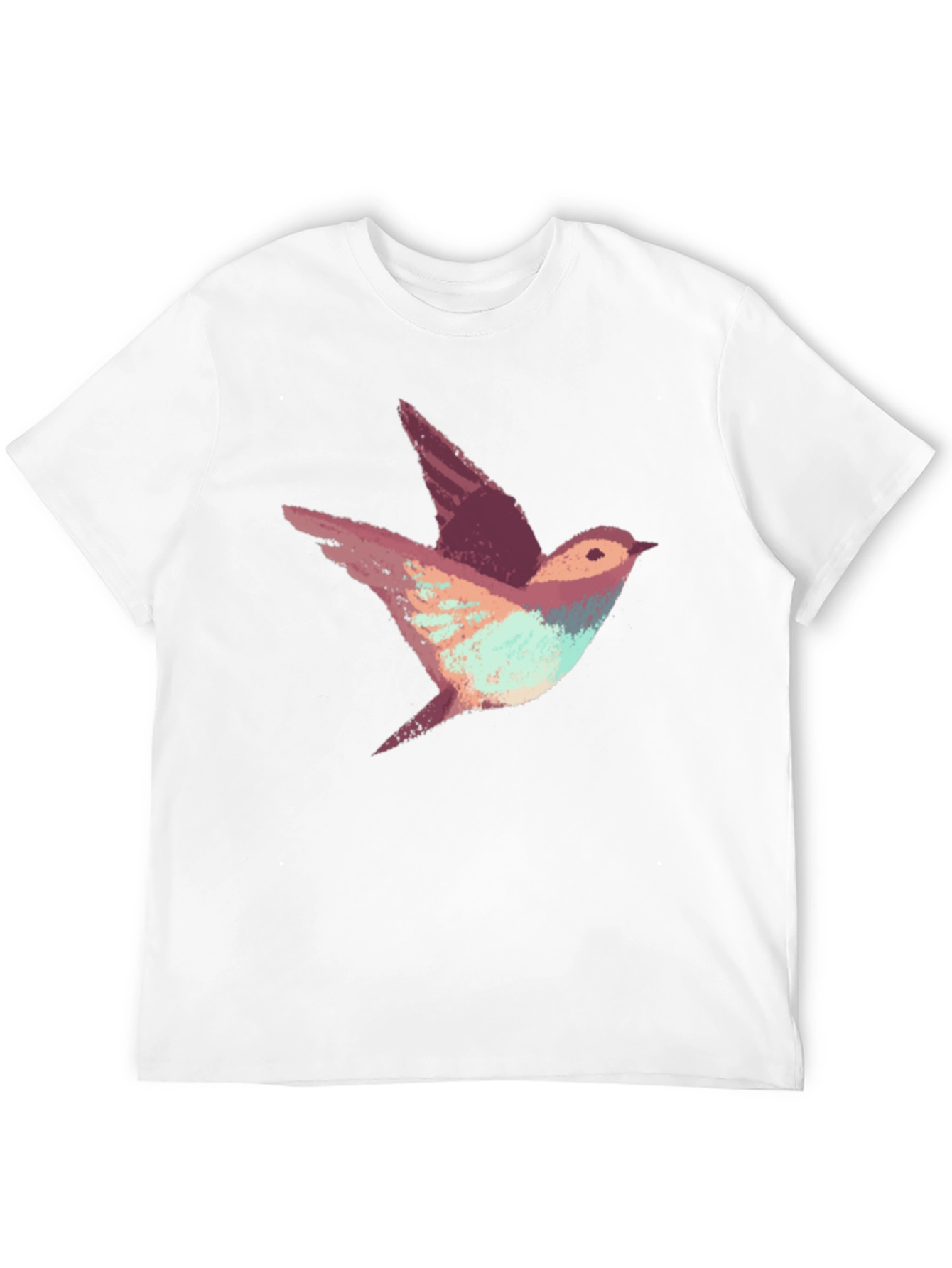 Abstract Bird Print Black T-Shirt