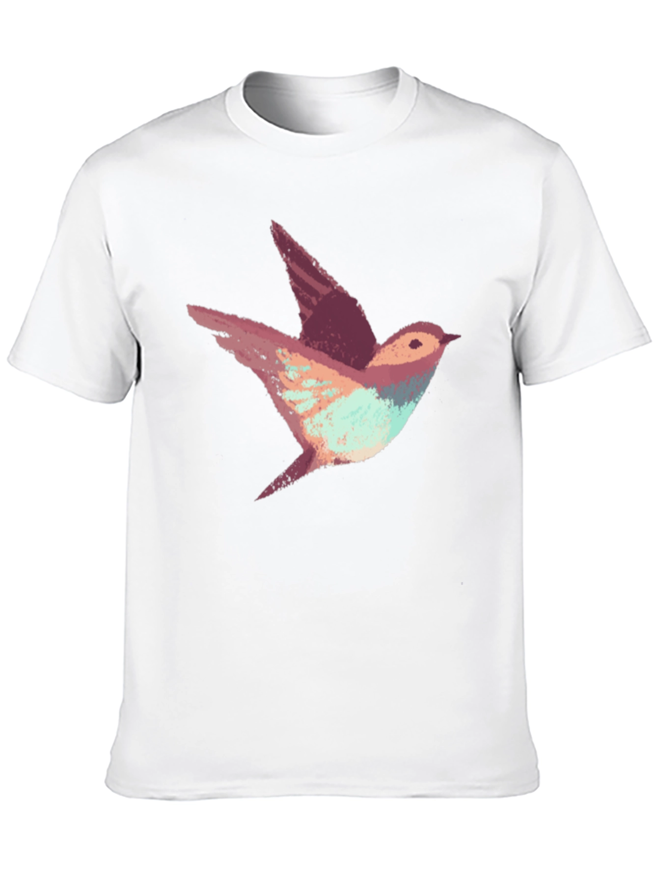 Abstract Bird Print Black T-Shirt