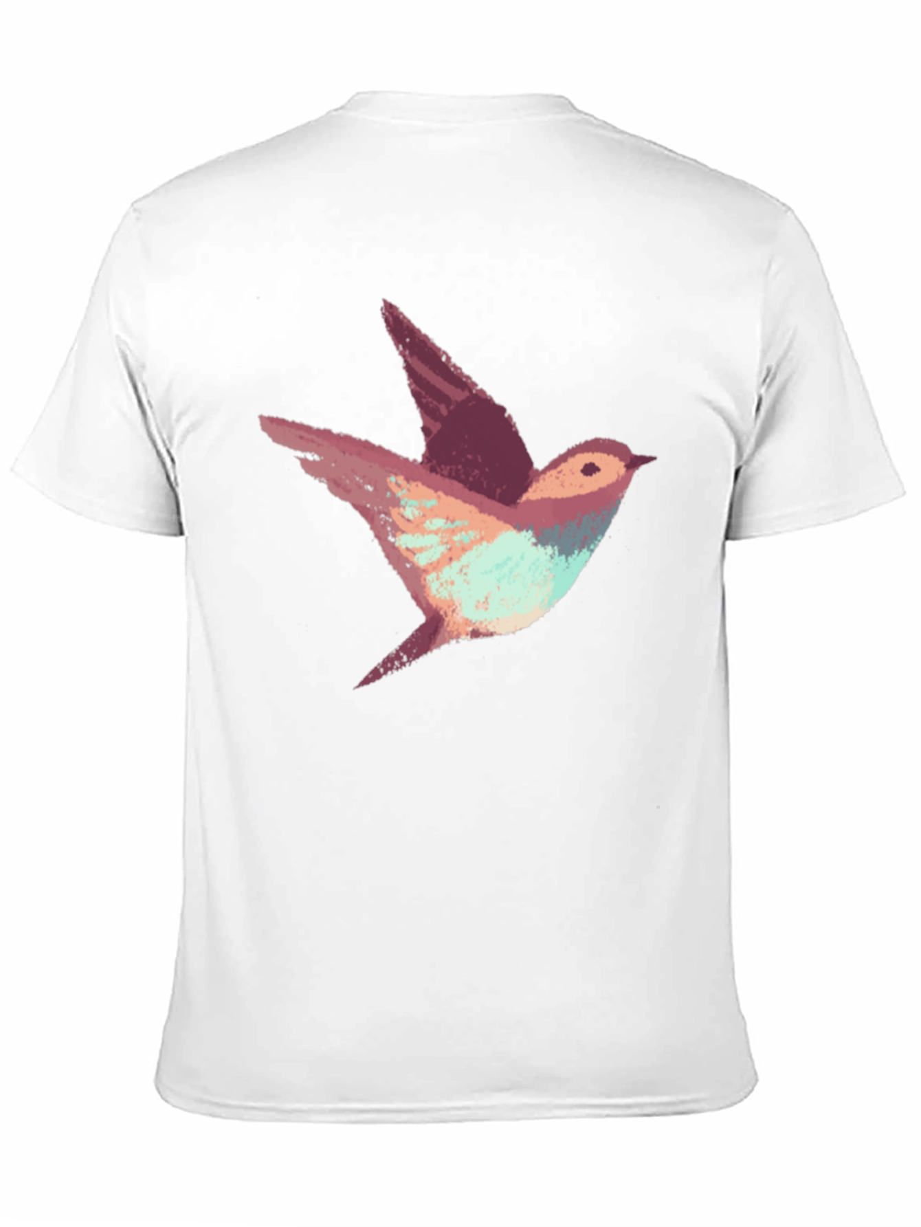 Abstract Bird Print Black T-Shirt