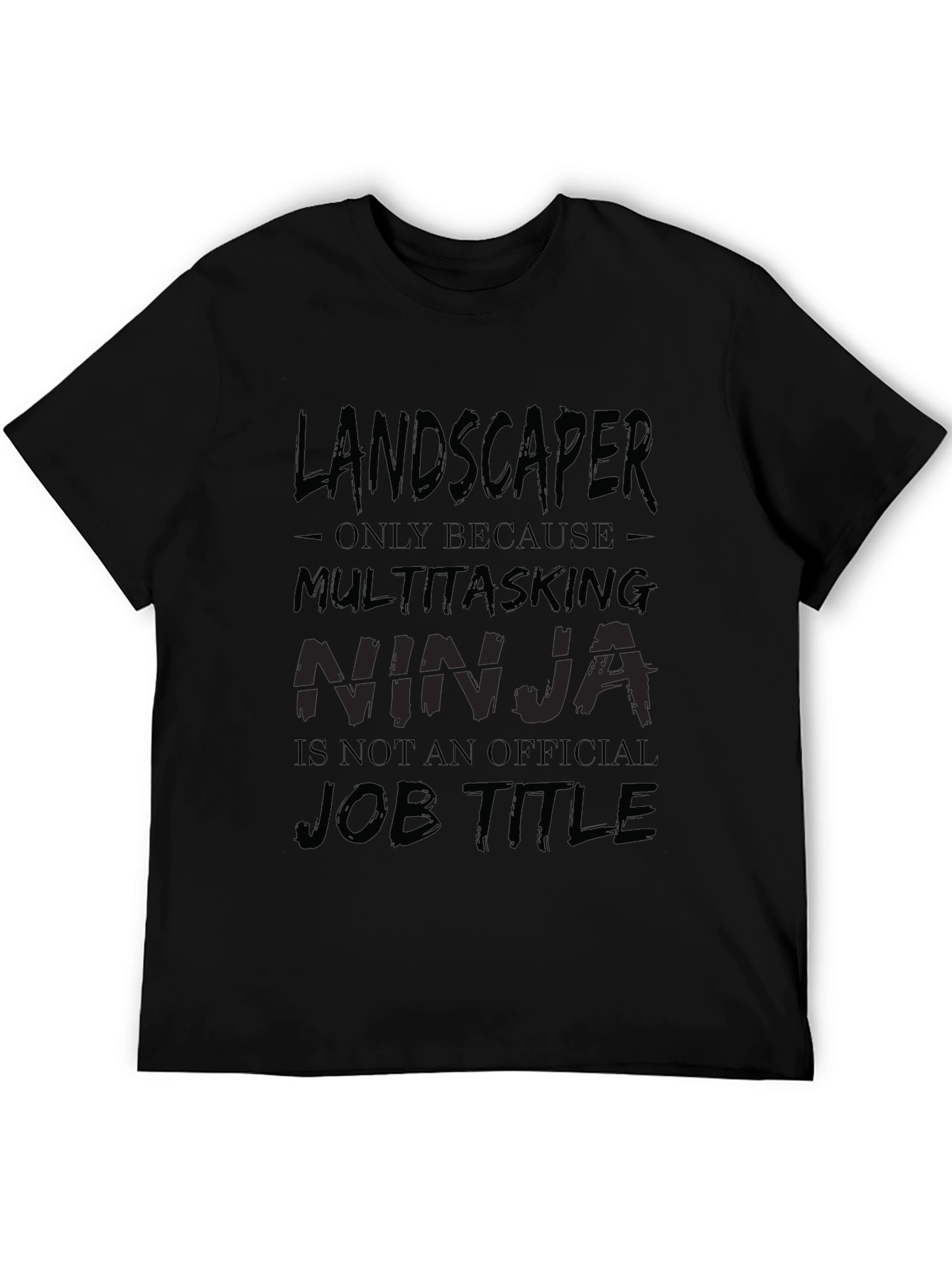 Landscaper Ninja Black Cotton T-Shirt