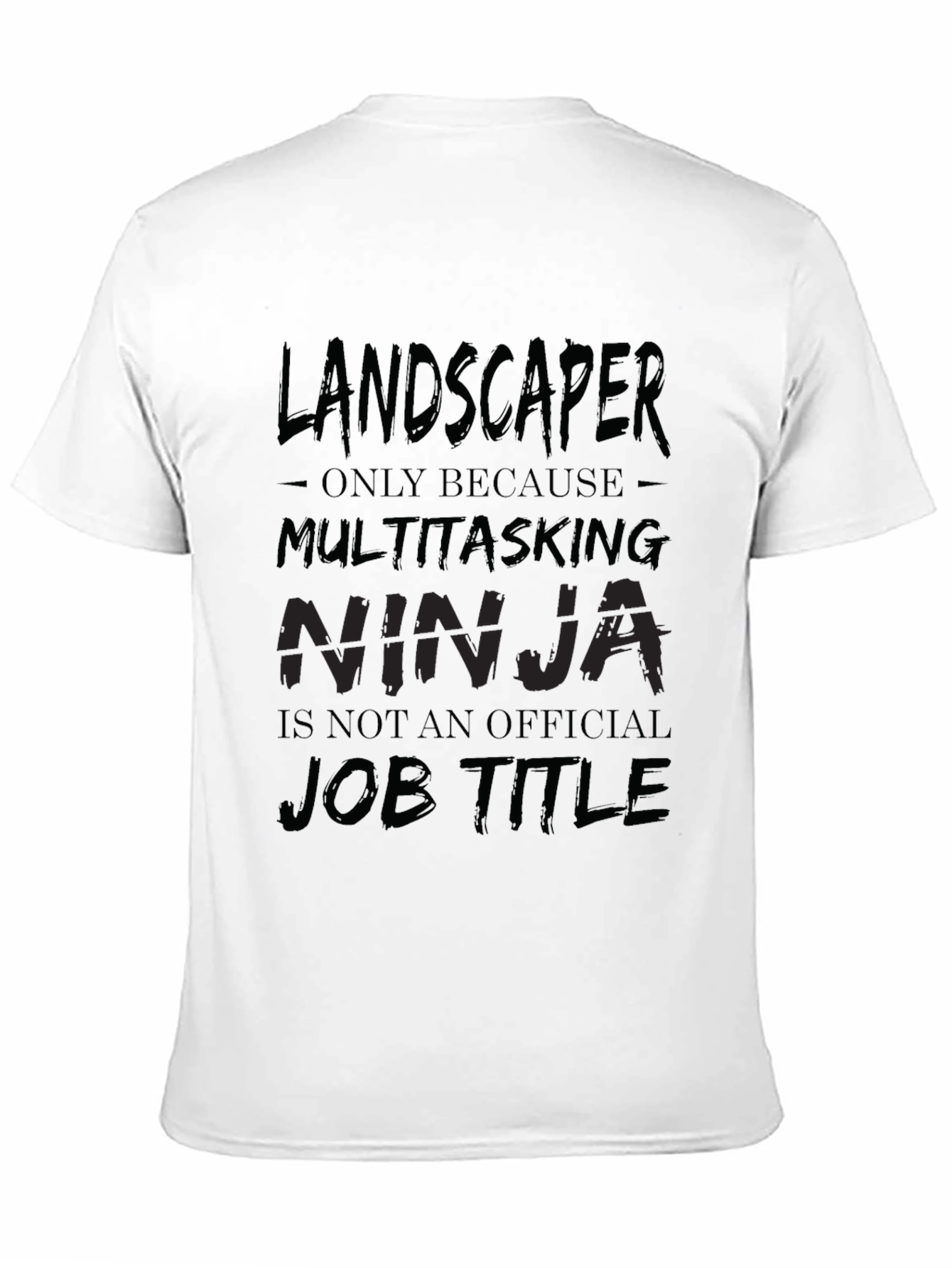 Landscaper Ninja Black Cotton T-Shirt