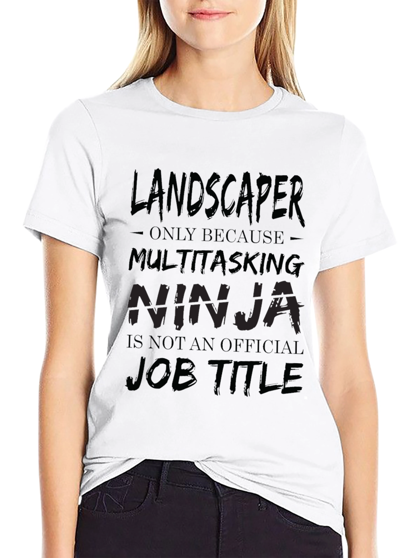 Landscaper Ninja Black Cotton T-Shirt