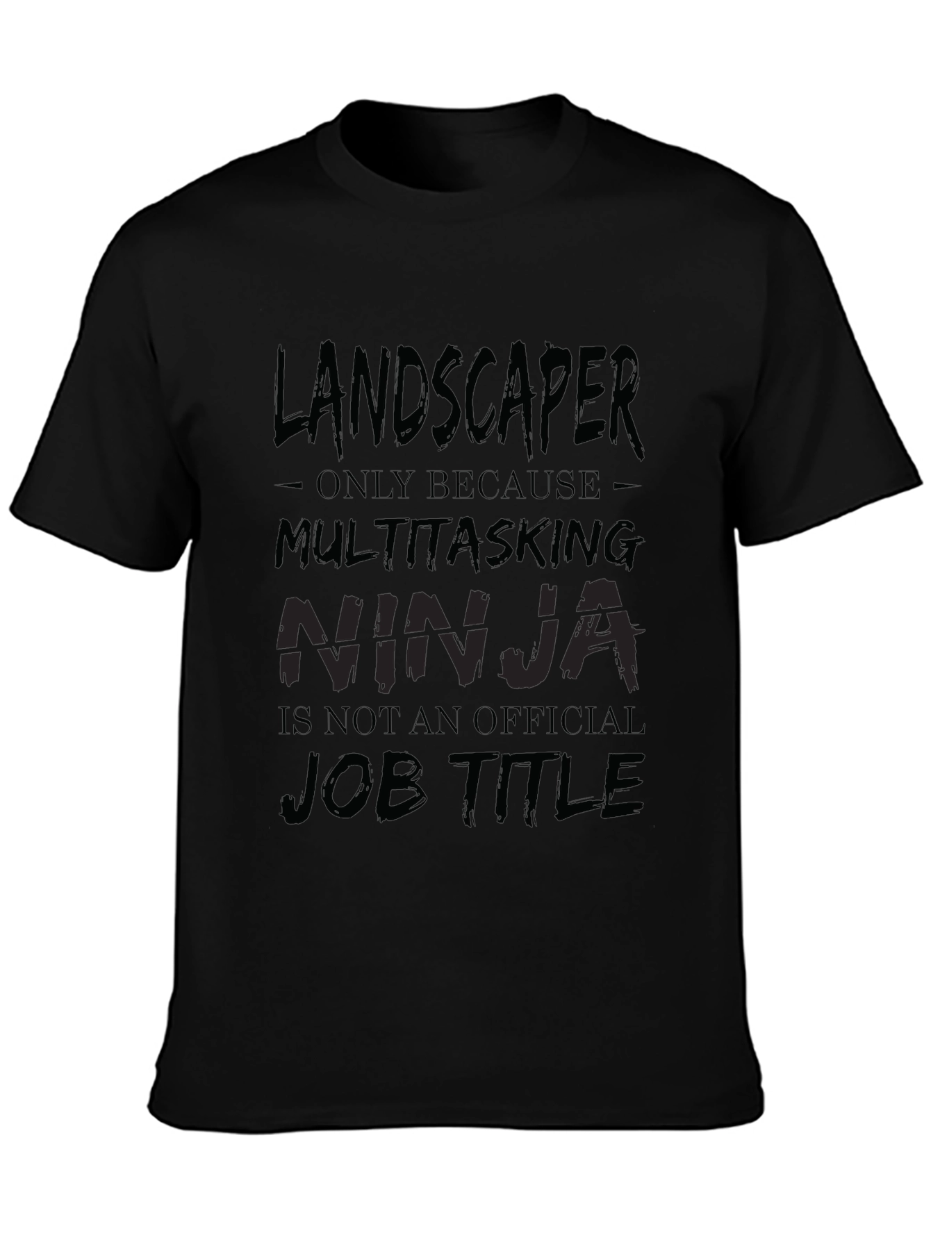 Landscaper Ninja Black Cotton T-Shirt