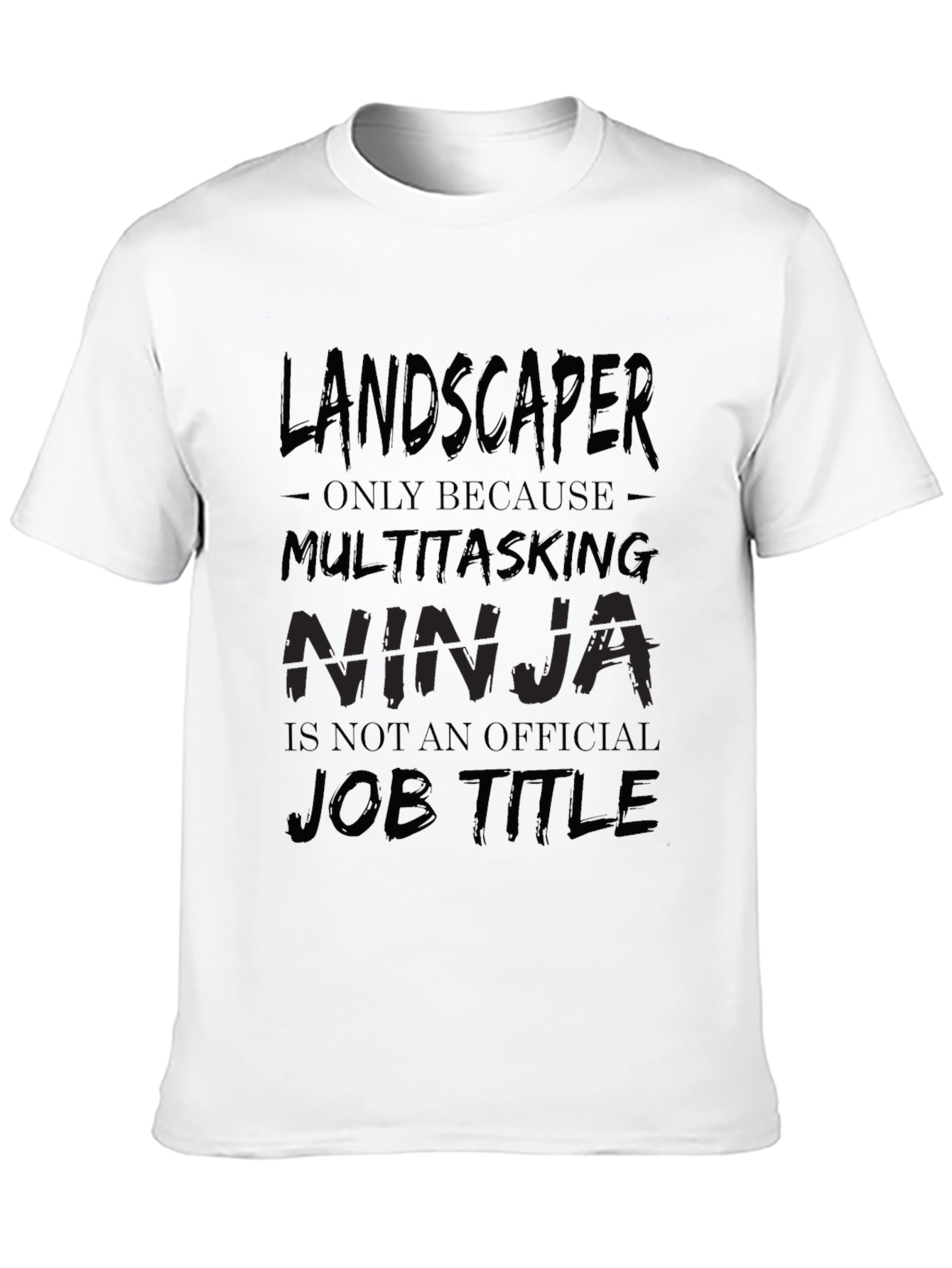 Landscaper Ninja Black Cotton T-Shirt