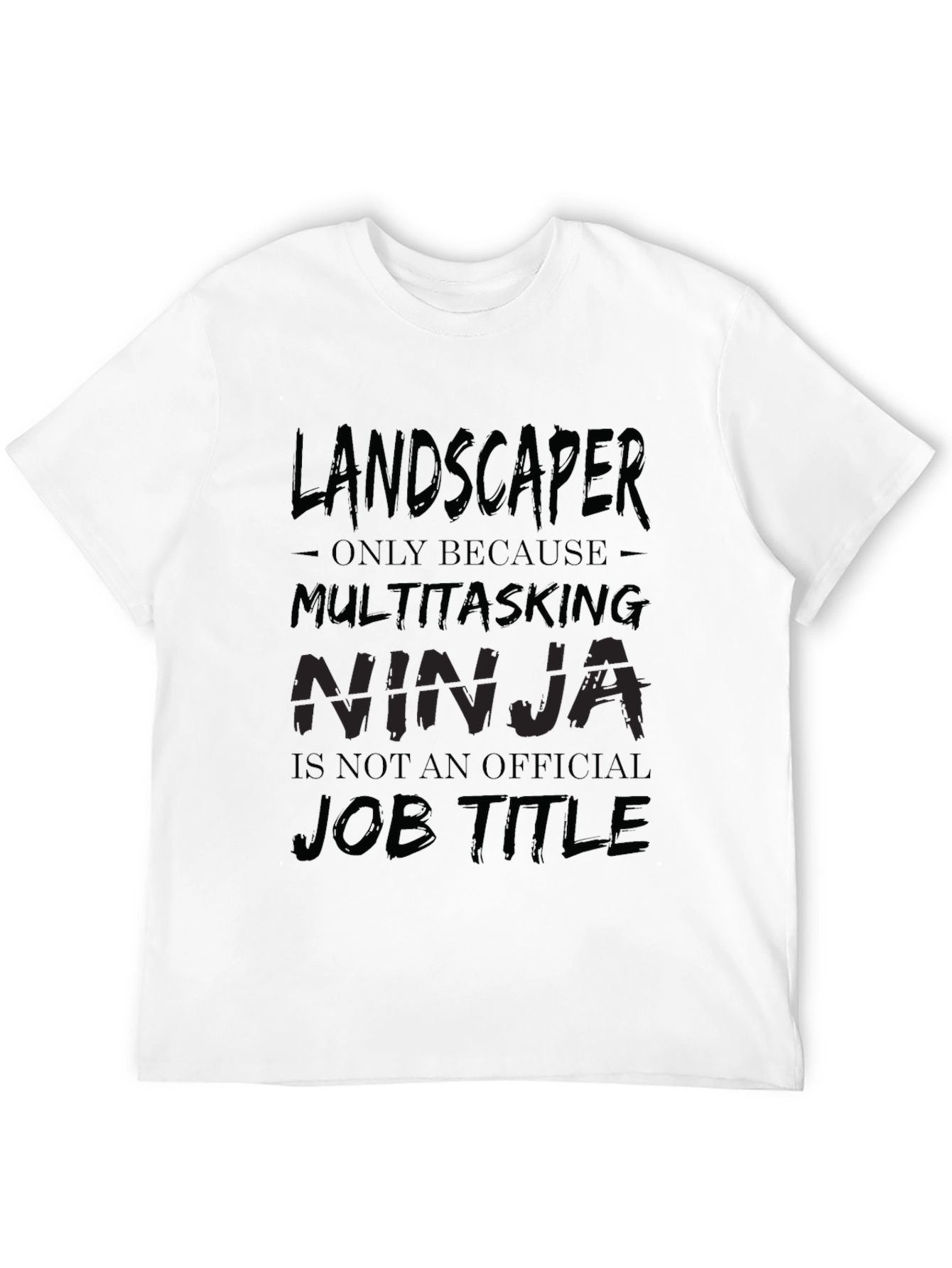 Landscaper Ninja Black Cotton T-Shirt