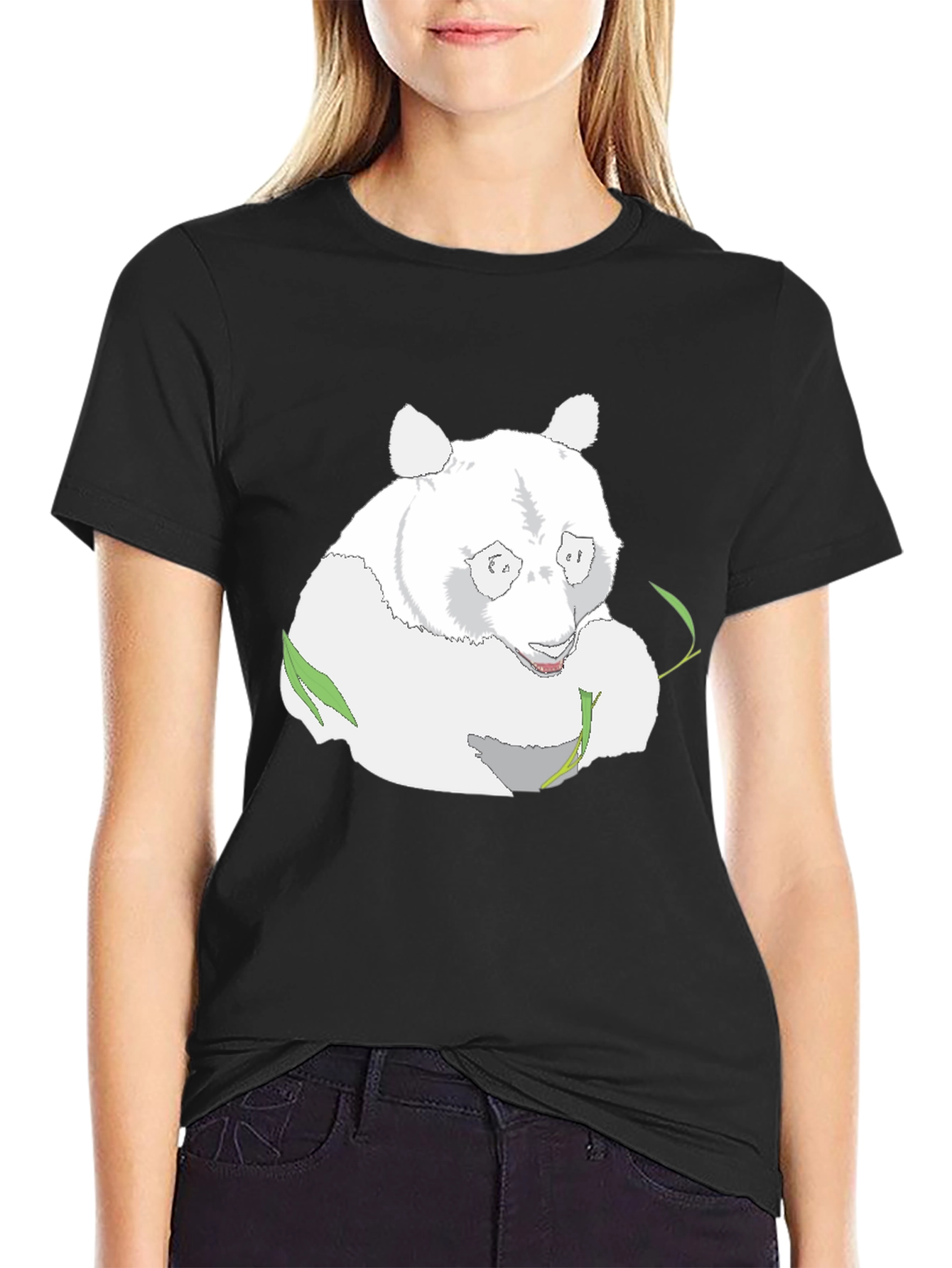 Panda Graphic Tee - Black Cotton Blend