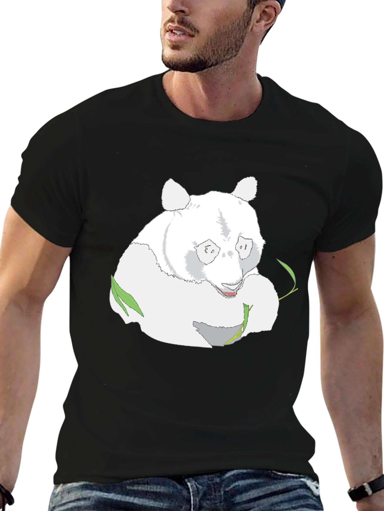Panda Graphic Tee - Black Cotton Blend