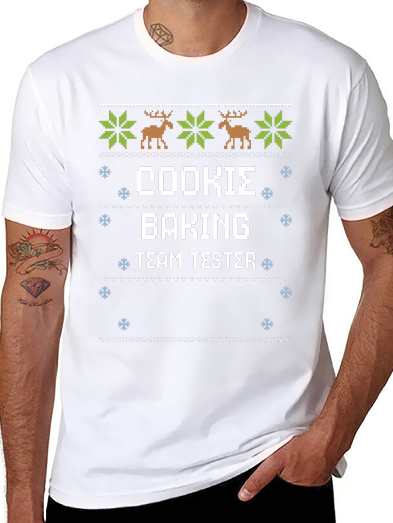 Cookie Baking Team Tester Ugly Christmas Sweater Style T-Shirt