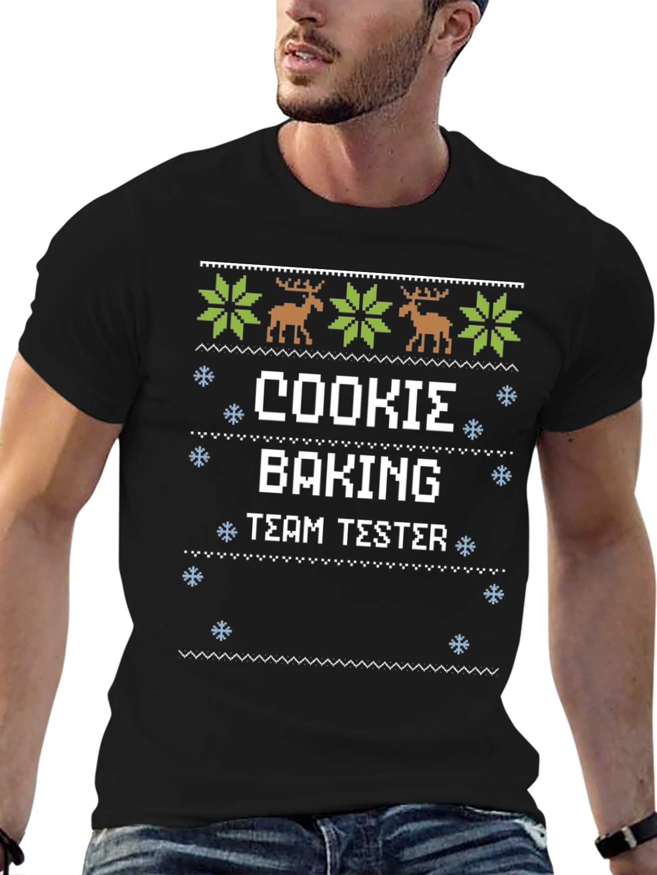Cookie Baking Team Tester Ugly Christmas Sweater Style T-Shirt