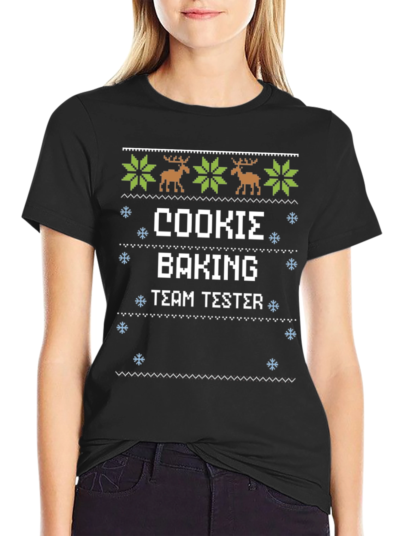 Cookie Baking Team Tester Ugly Christmas Sweater Style T-Shirt