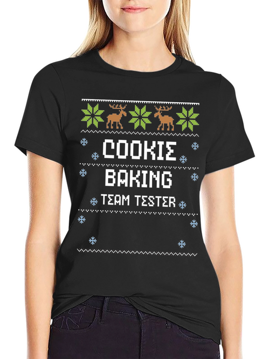 Cookie Baking Team Tester Ugly Christmas Sweater Style T-Shirt