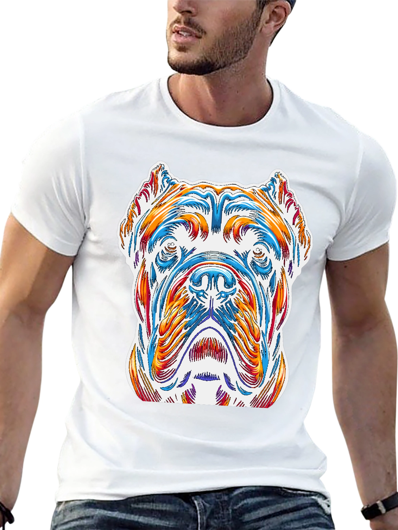 Dog Art Graphic Tee - Stylish Canine Design