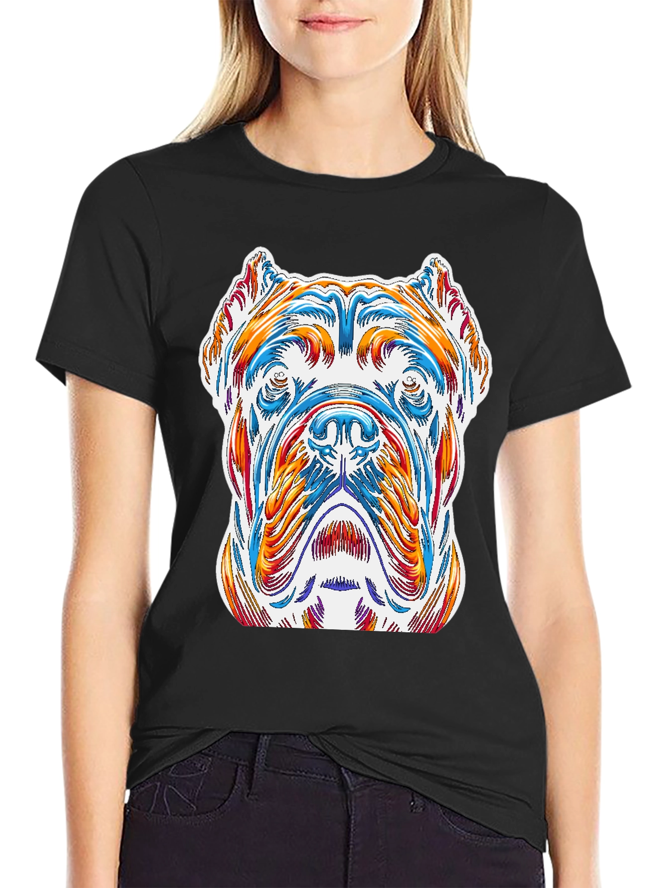 Dog Art Graphic Tee - Stylish Canine Design