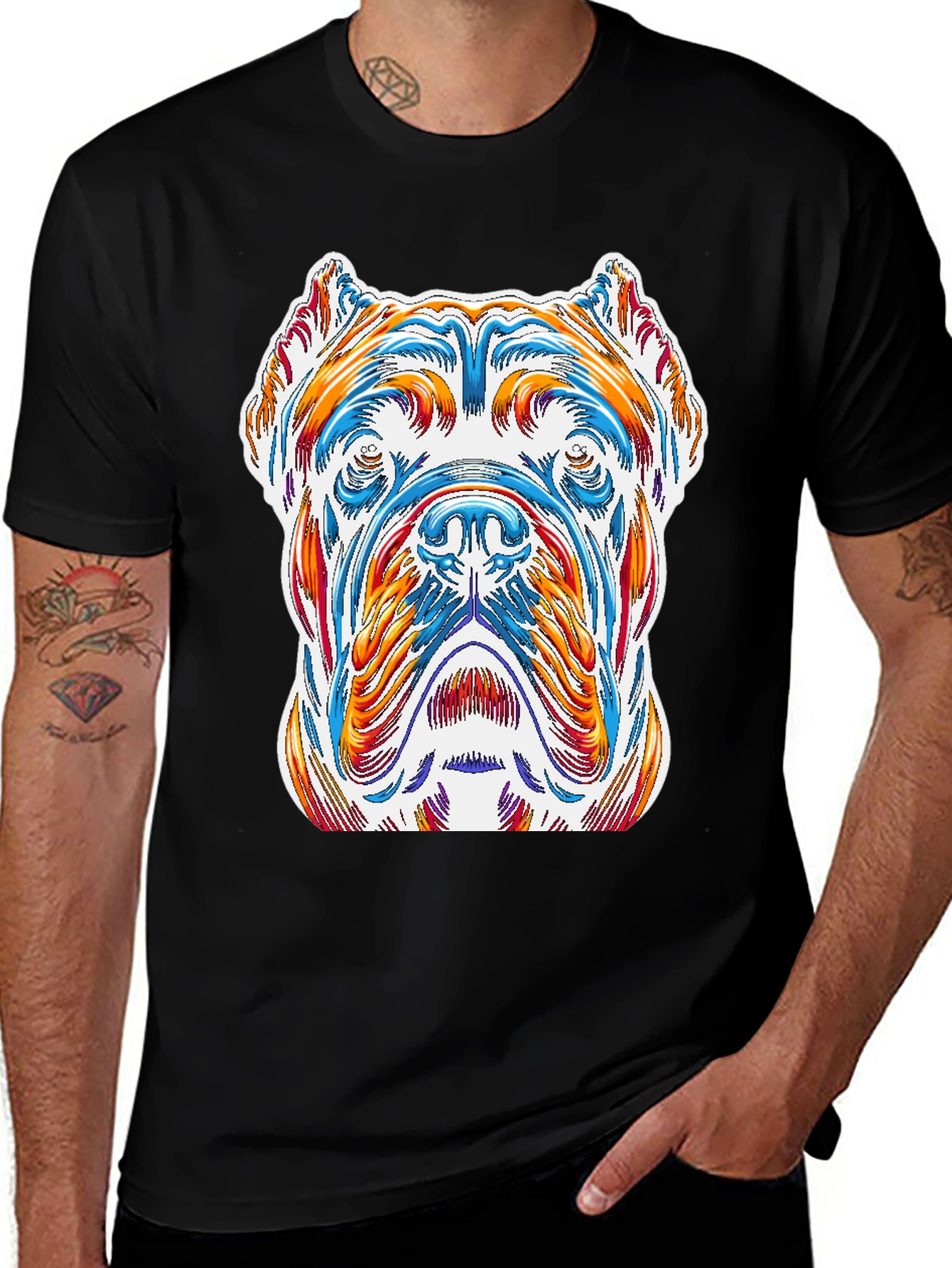 Dog Art Graphic Tee - Stylish Canine Design