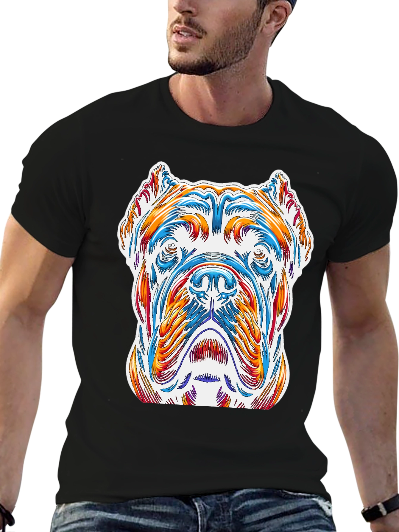 Dog Art Graphic Tee - Stylish Canine Design
