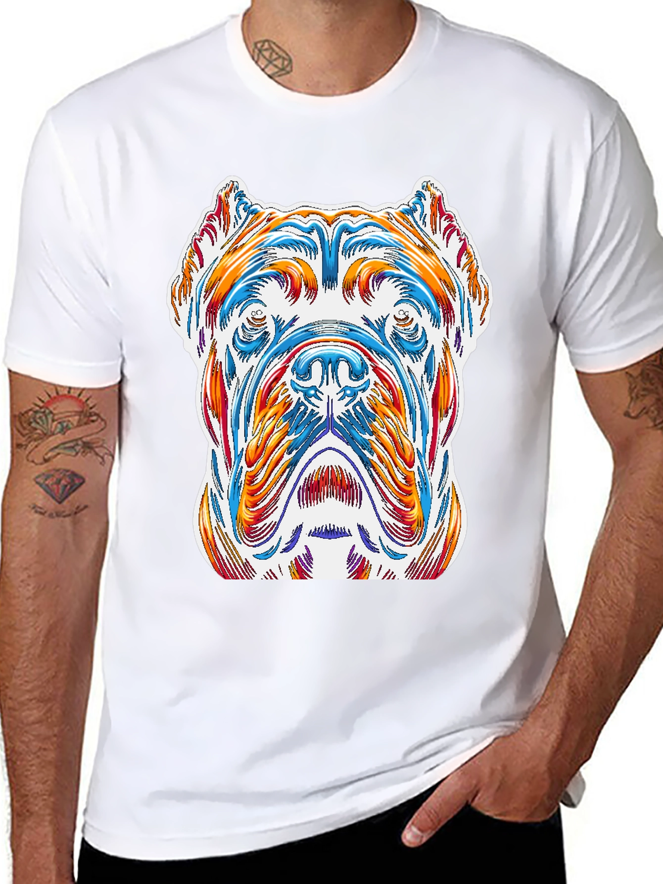 Dog Art Graphic Tee - Stylish Canine Design