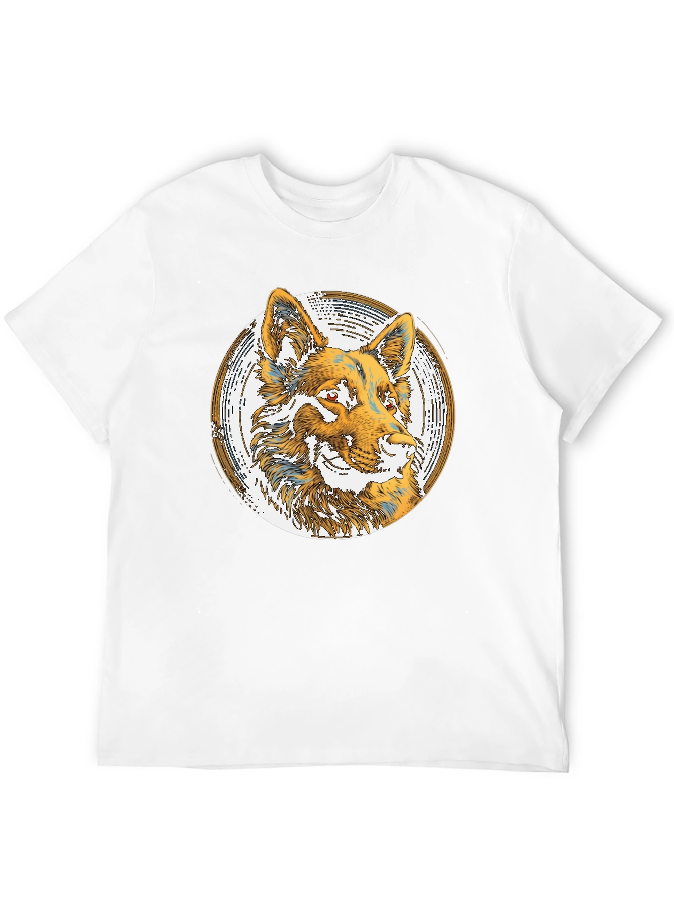 Wolf Graphic Print Tee - Black