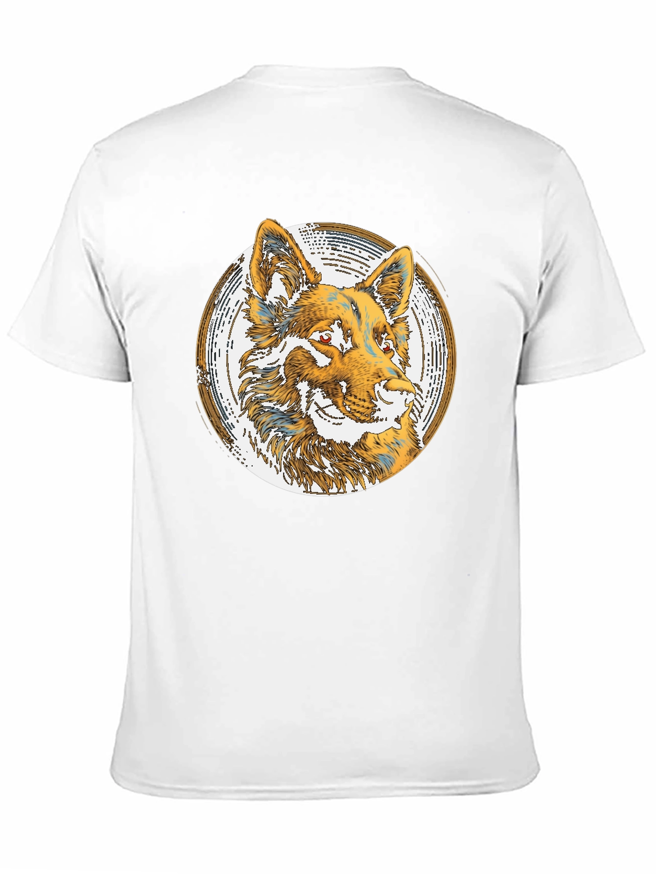 Wolf Graphic Print Tee - Black