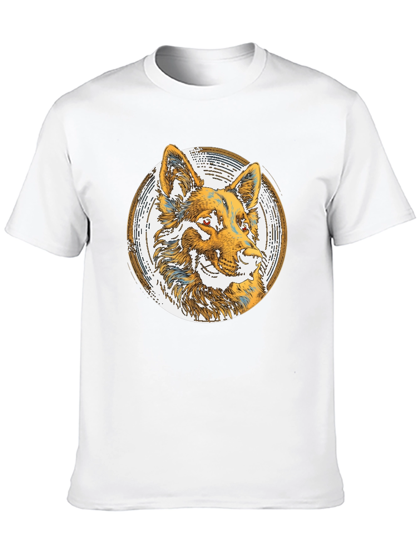 Wolf Graphic Print Tee - Black