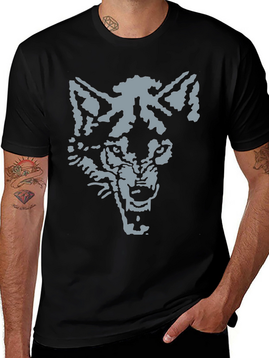 Wolf Graphic Tee - Mens Black Cotton T-Shirt