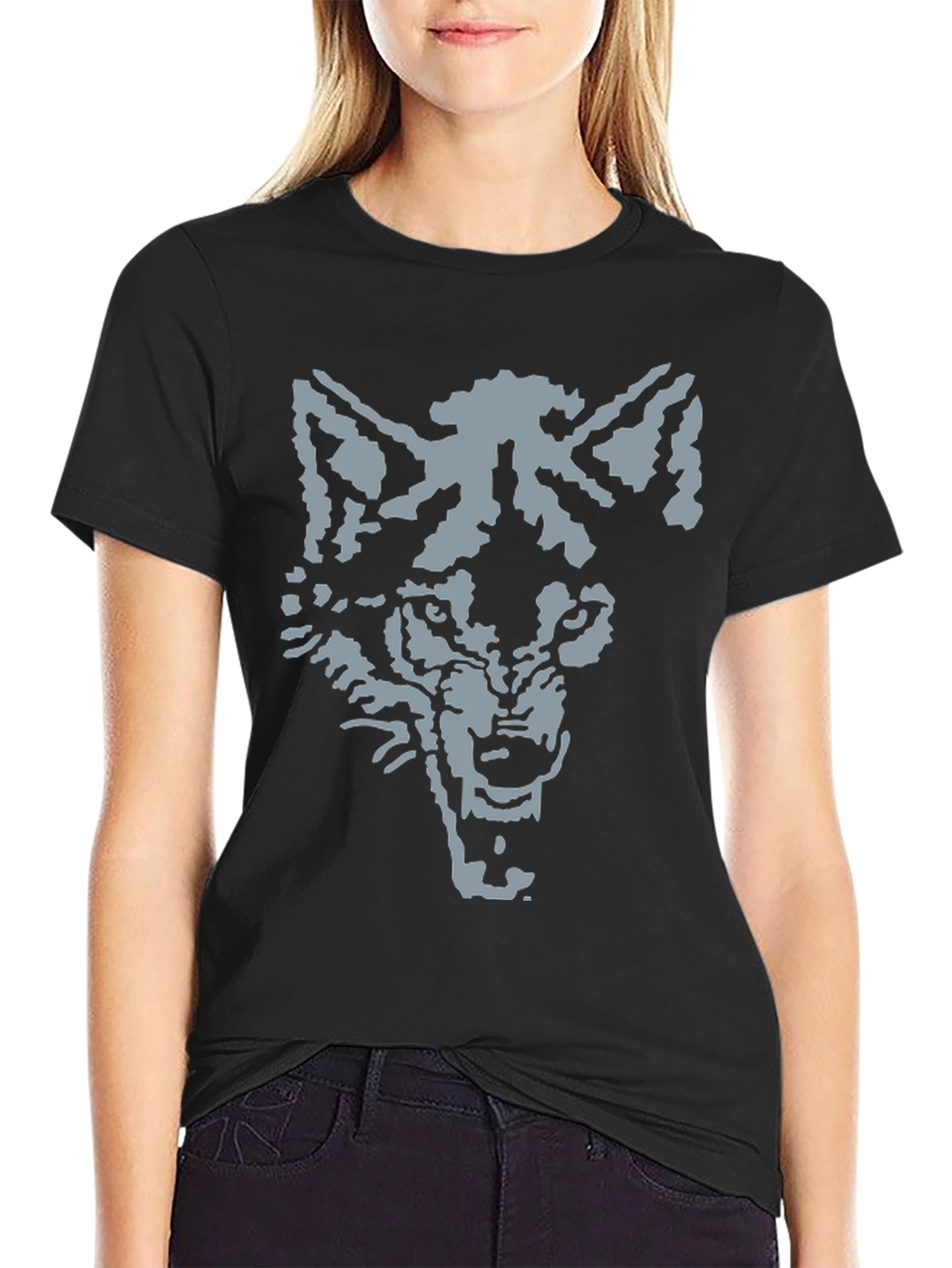 Wolf Graphic Tee - Mens Black Cotton T-Shirt