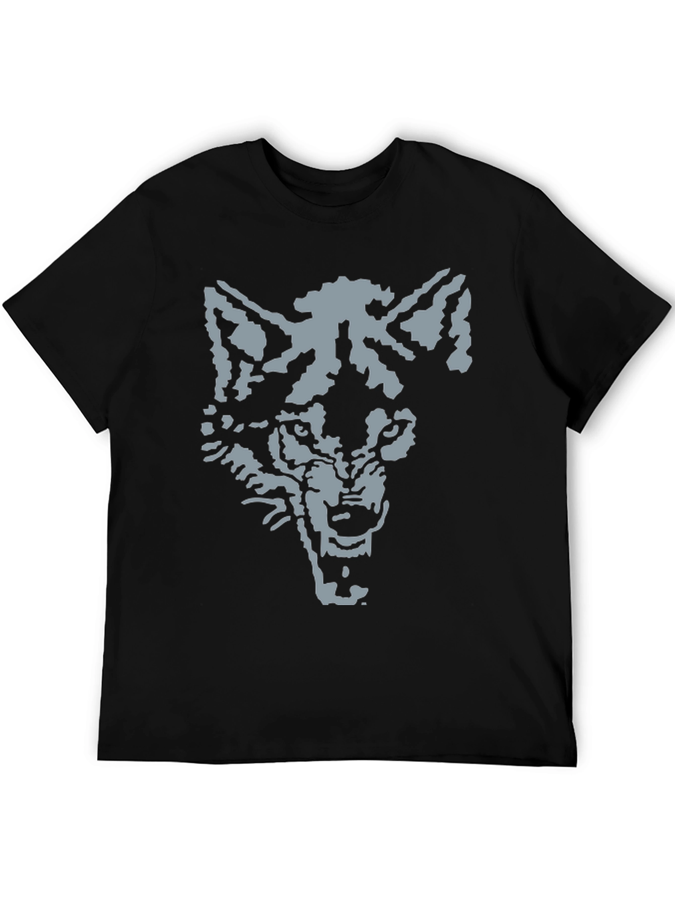 Wolf Graphic Tee - Mens Black Cotton T-Shirt