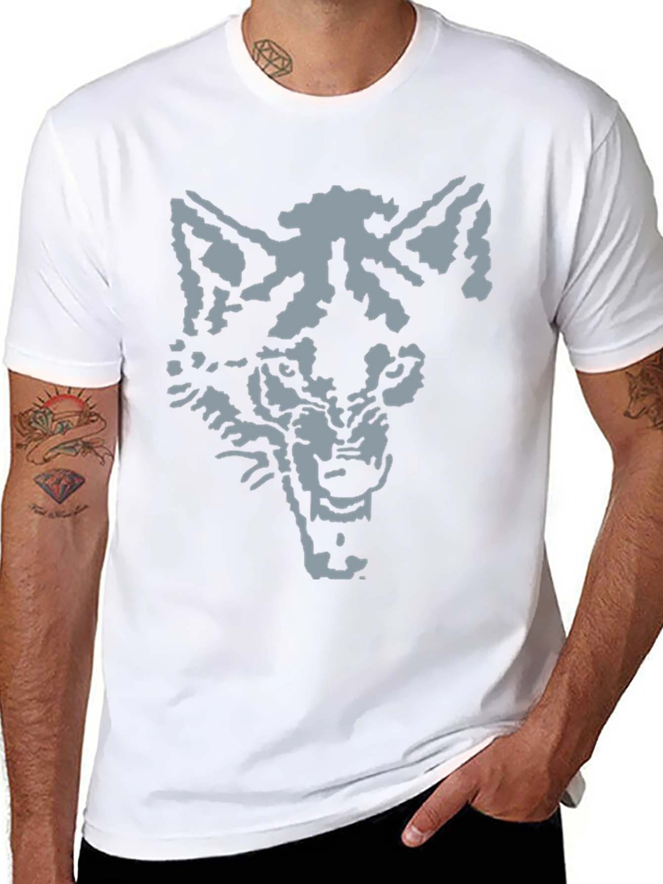 Wolf Graphic Tee - Mens Black Cotton T-Shirt