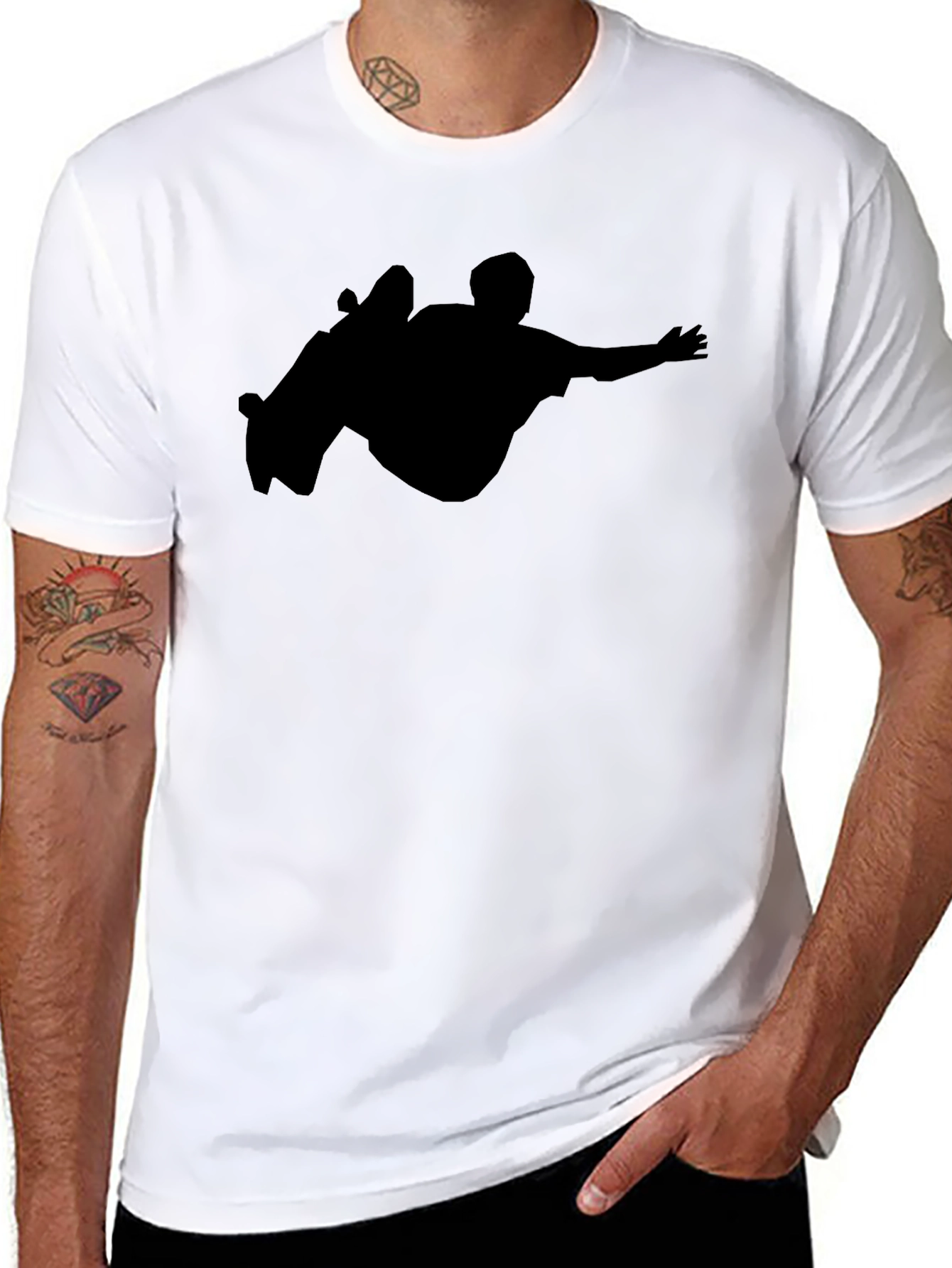 Skateboarder Silhouette T-Shirt - Cool Graphic Tee