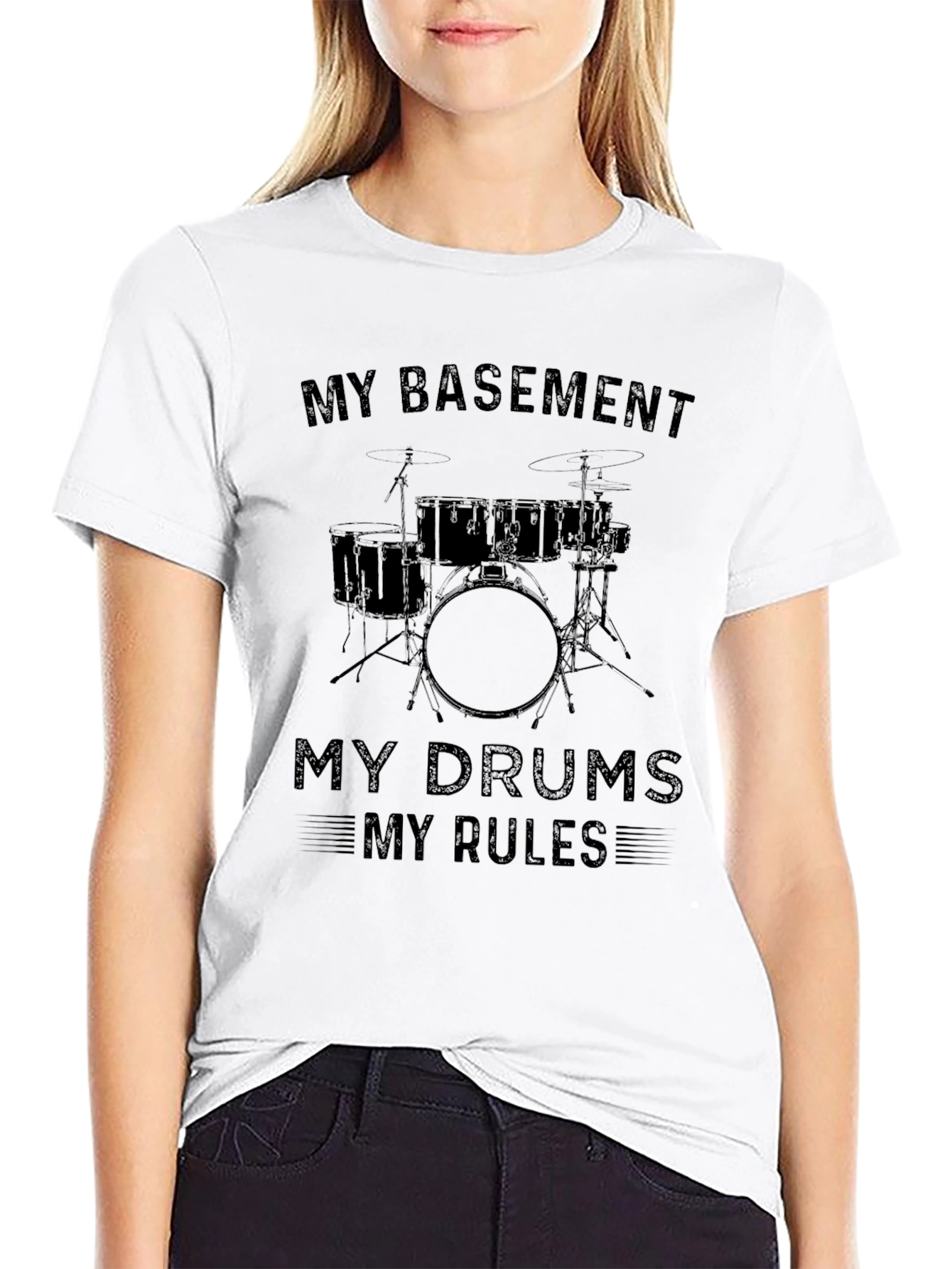 My Basement My Drums My Rules Black T-Shirt