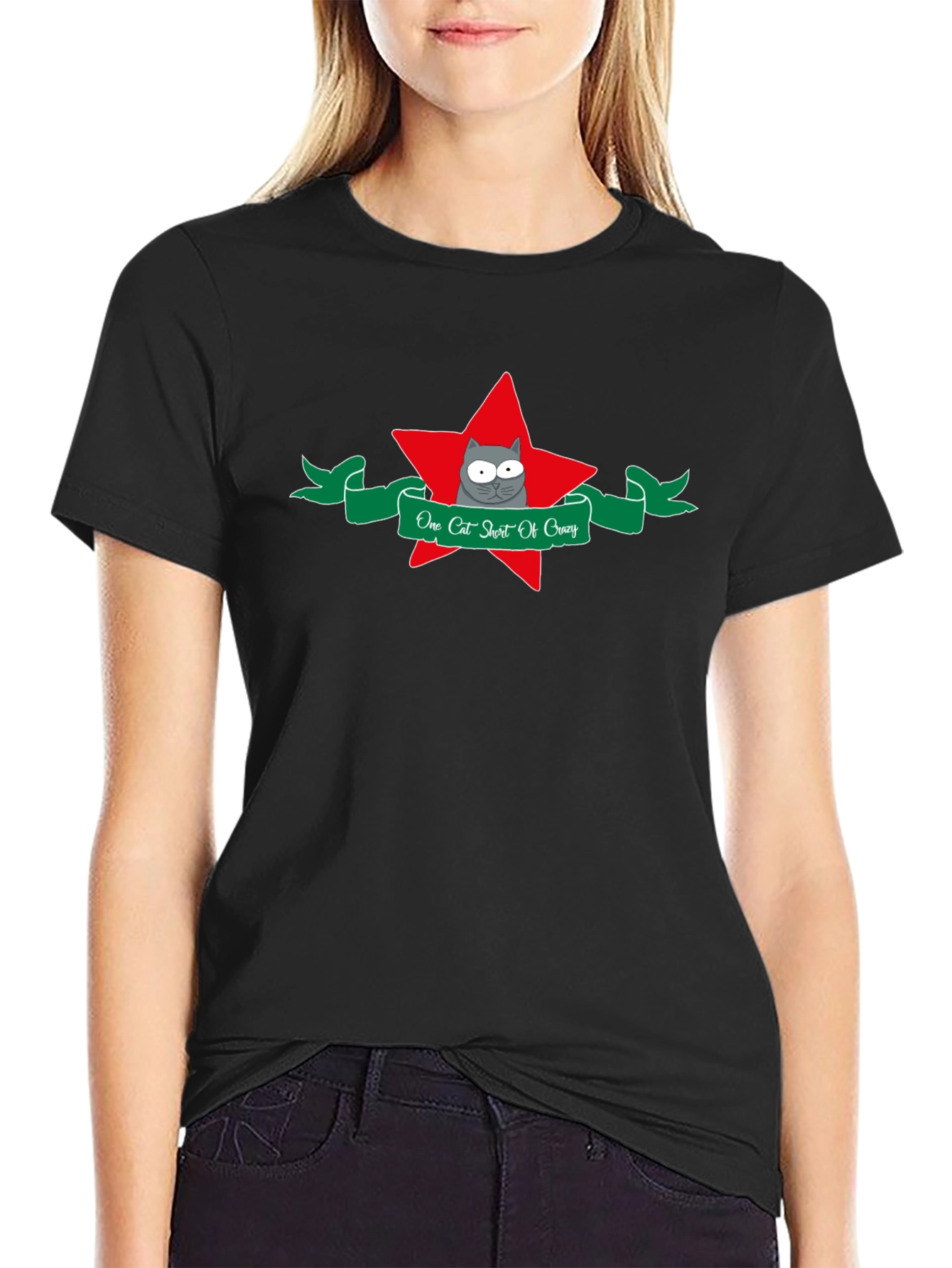 One Cat Short Of Crazy Graphic T-Shirt
