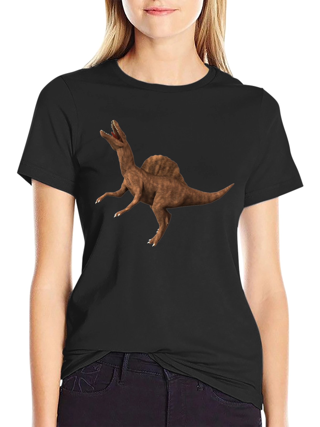 Dinosaur Print Black Tee