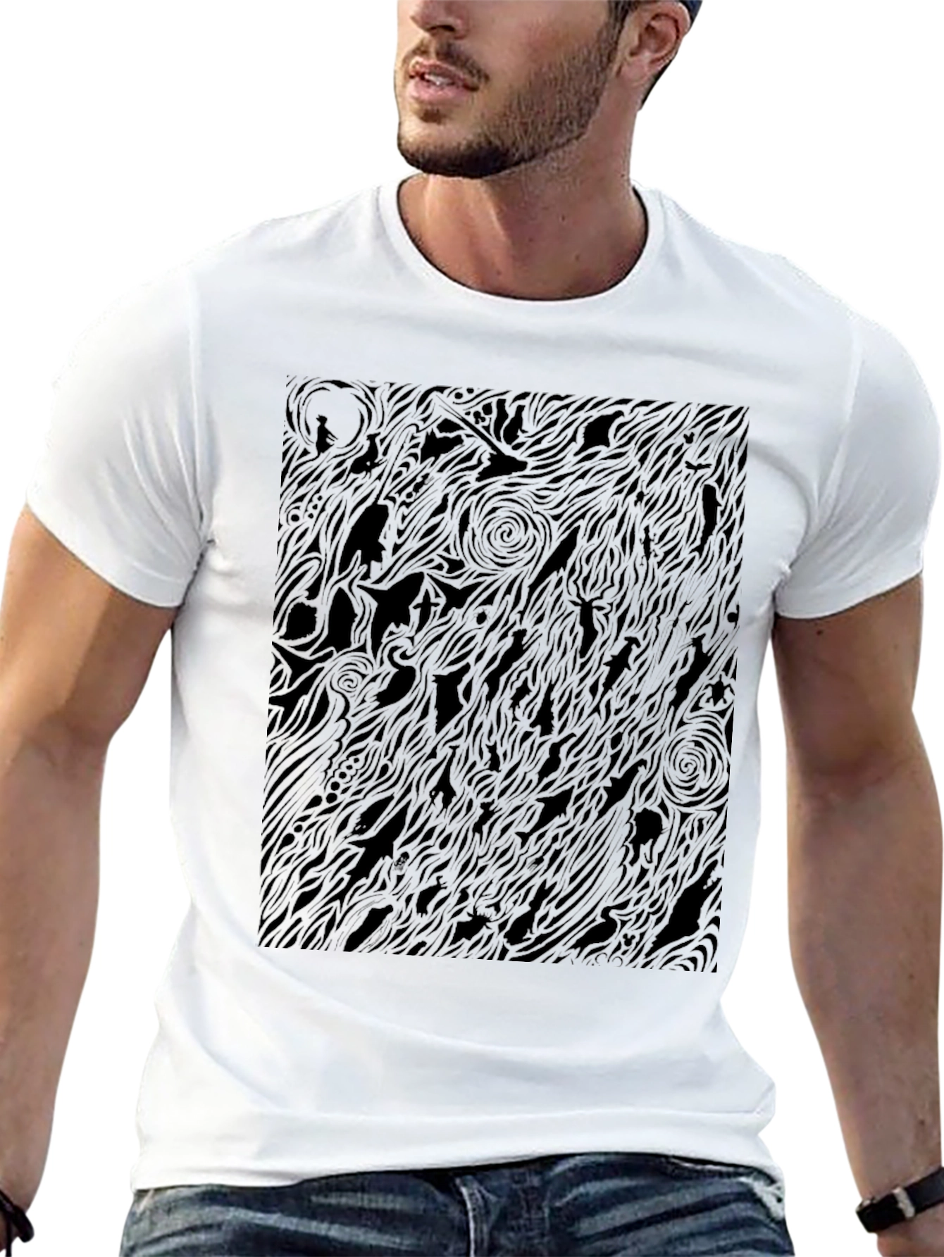 Abstract Black Pattern T-Shirt