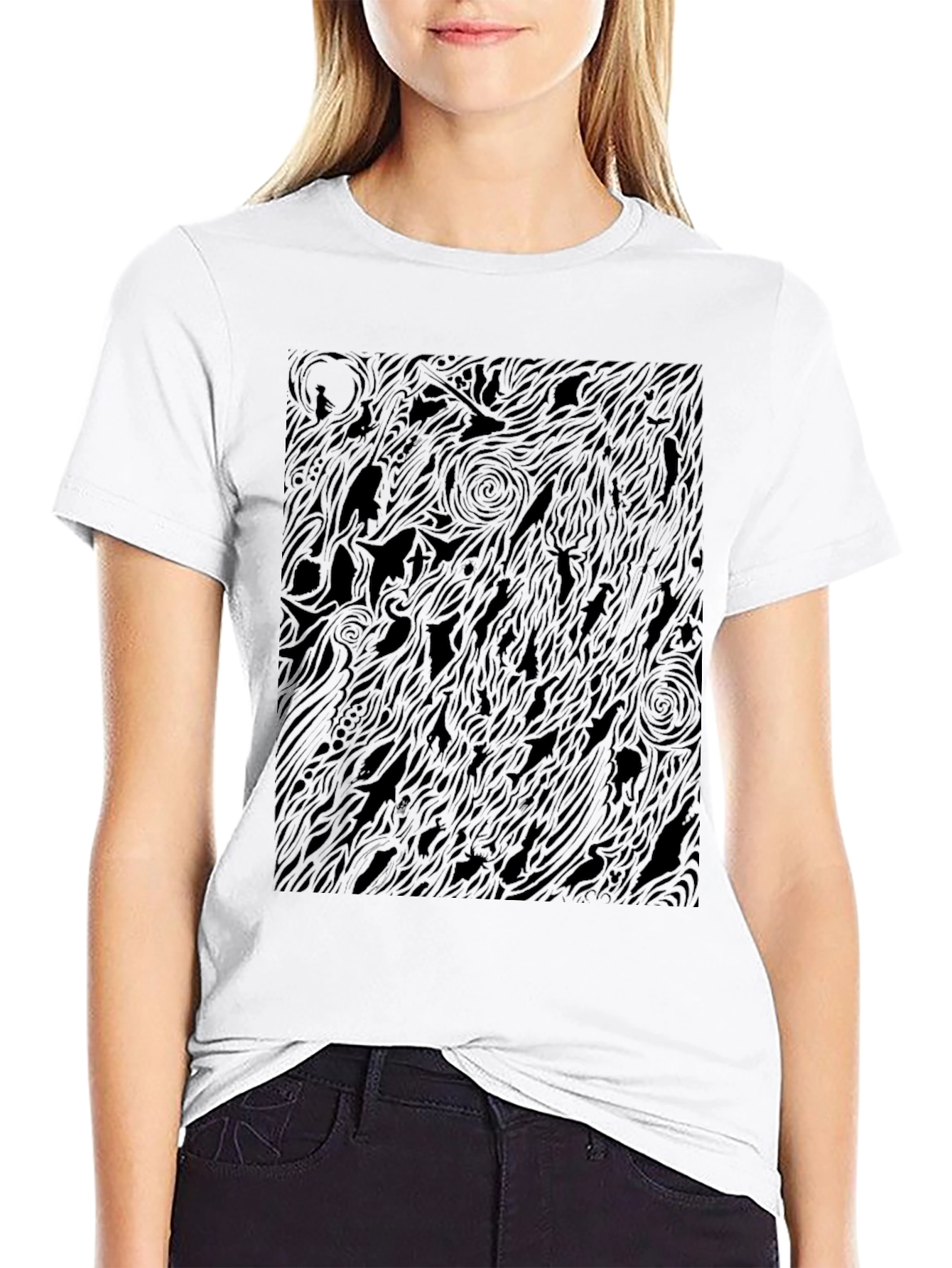 Abstract Black Pattern T-Shirt