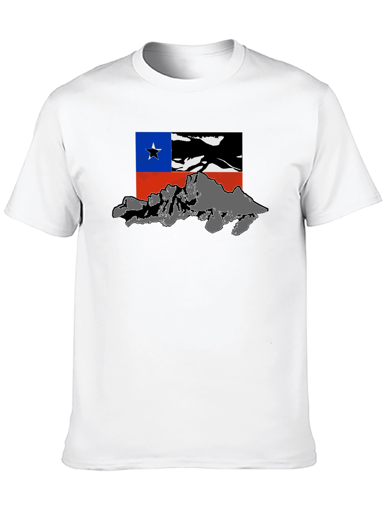 Chile Flag Mountain Graphic Black T-Shirt