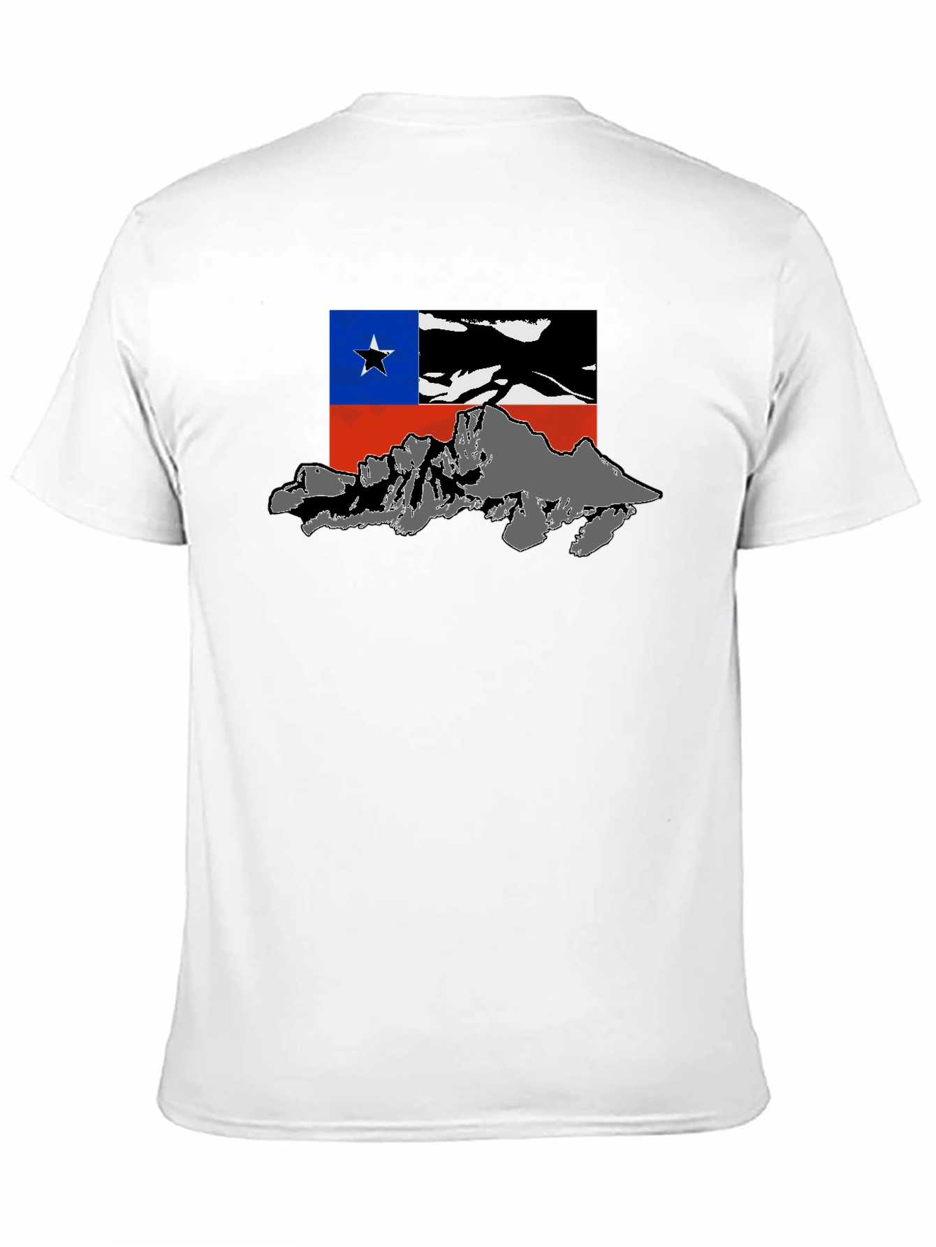 Chile Flag Mountain Graphic Black T-Shirt