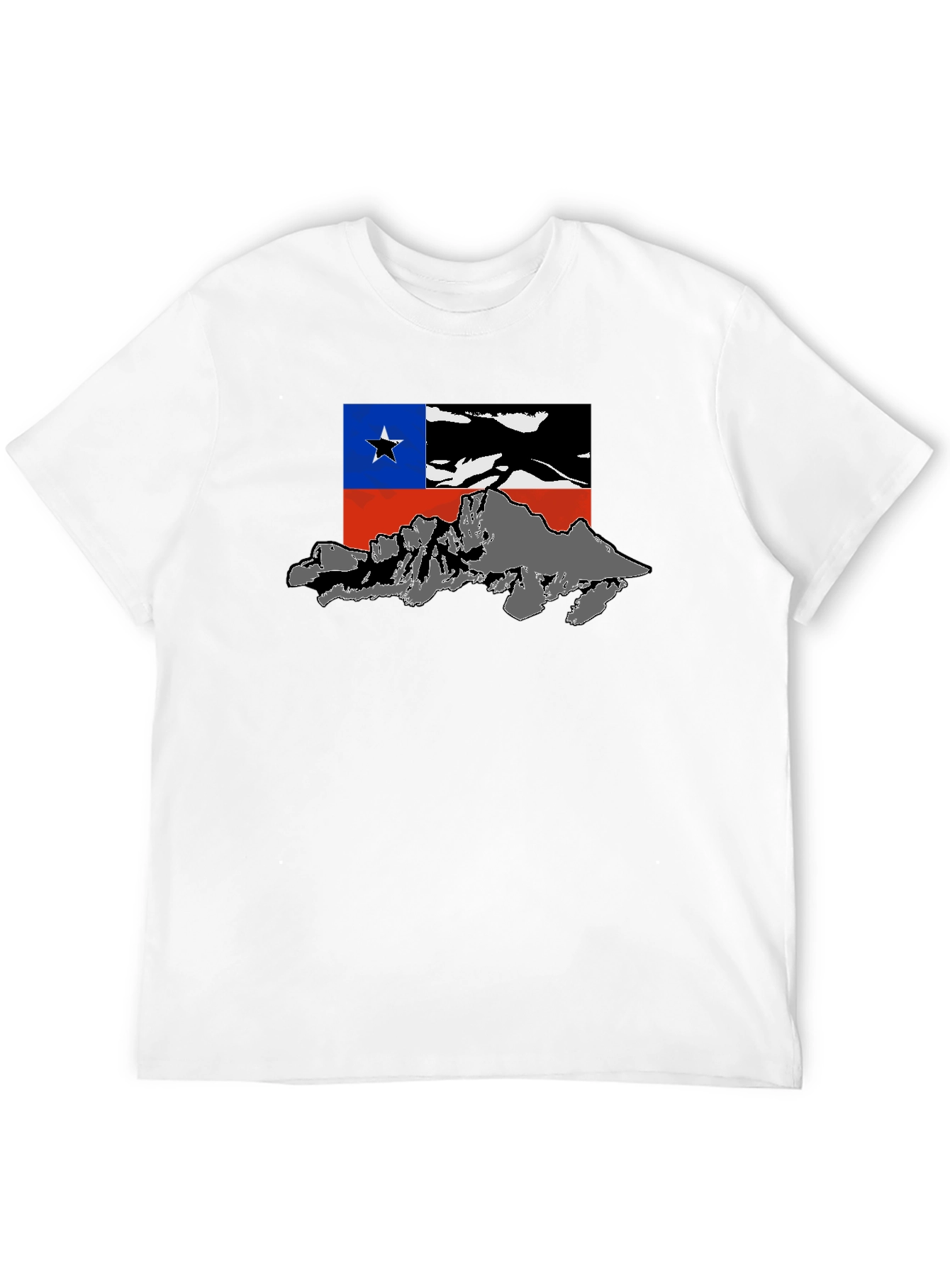 Chile Flag Mountain Graphic Black T-Shirt