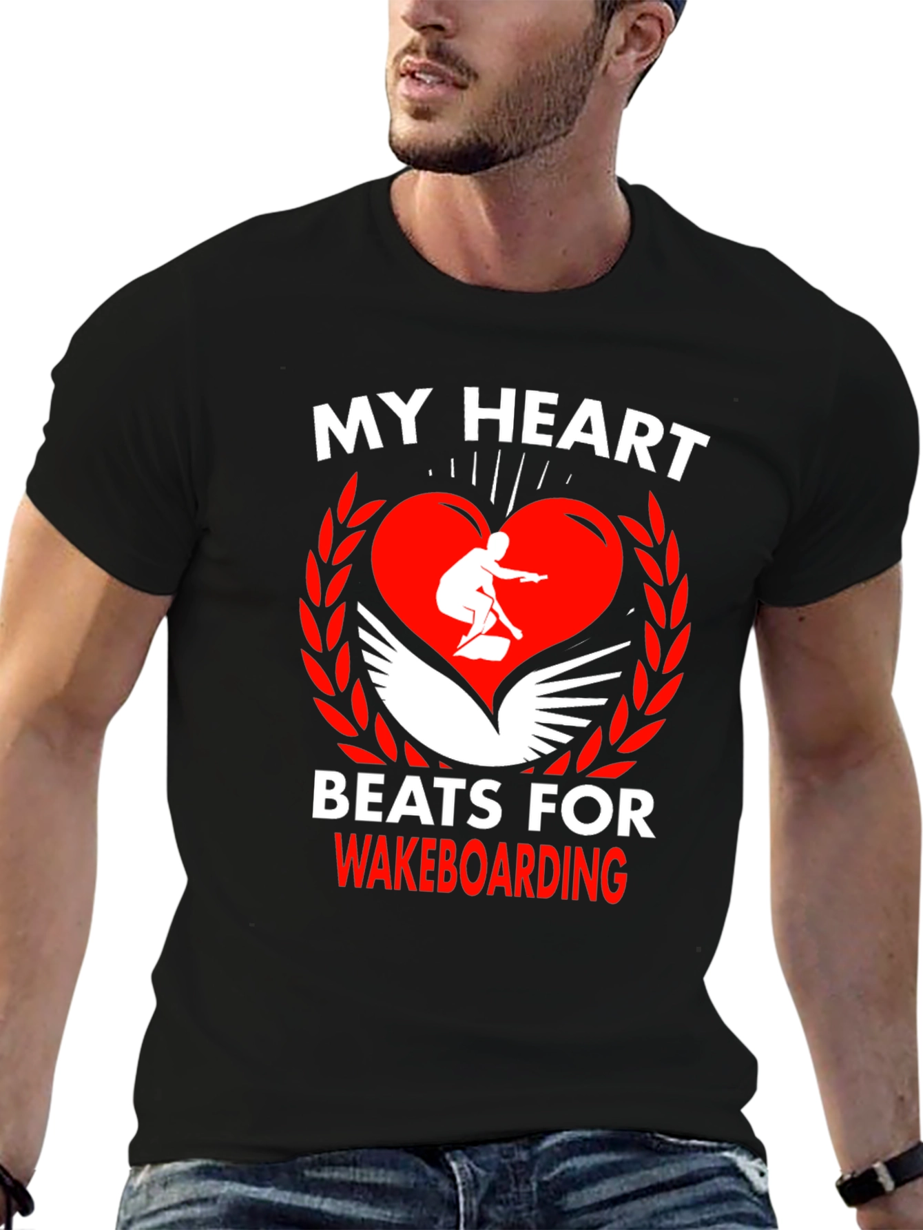 My Heart Beats for Wakeboarding Graphic Tee