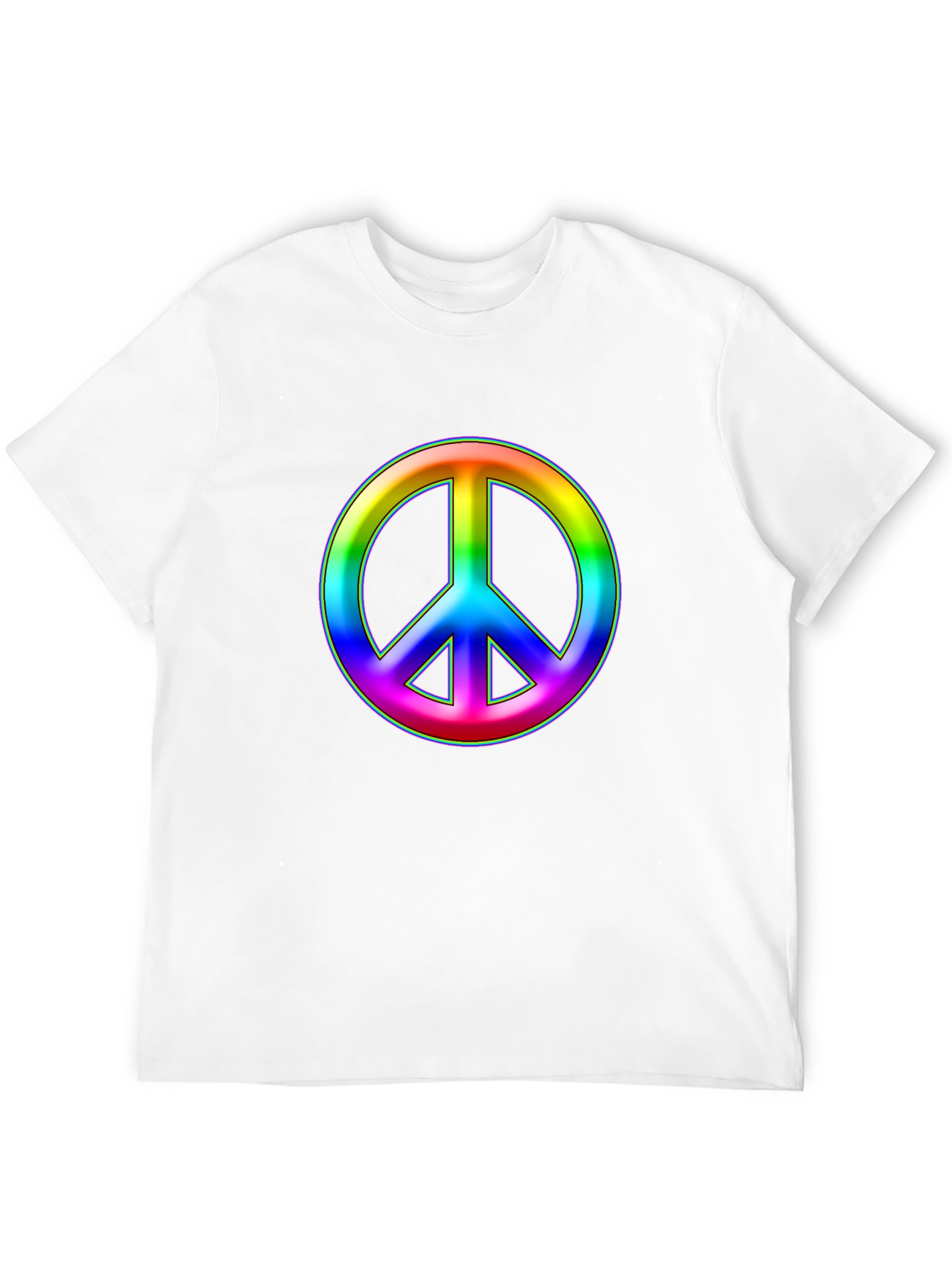 Rainbow Peace Sign Black T-Shirt