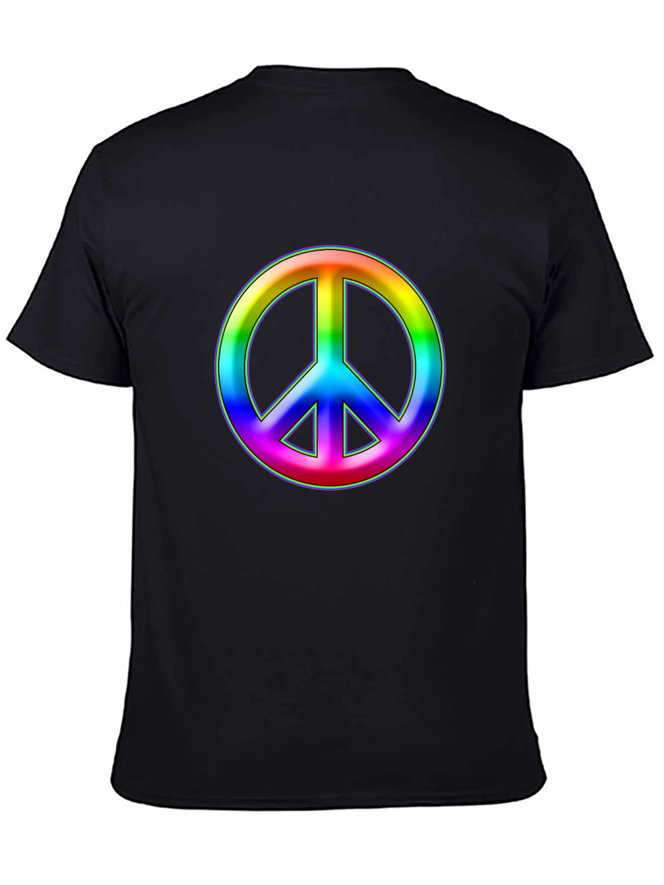 Rainbow Peace Sign Black T-Shirt