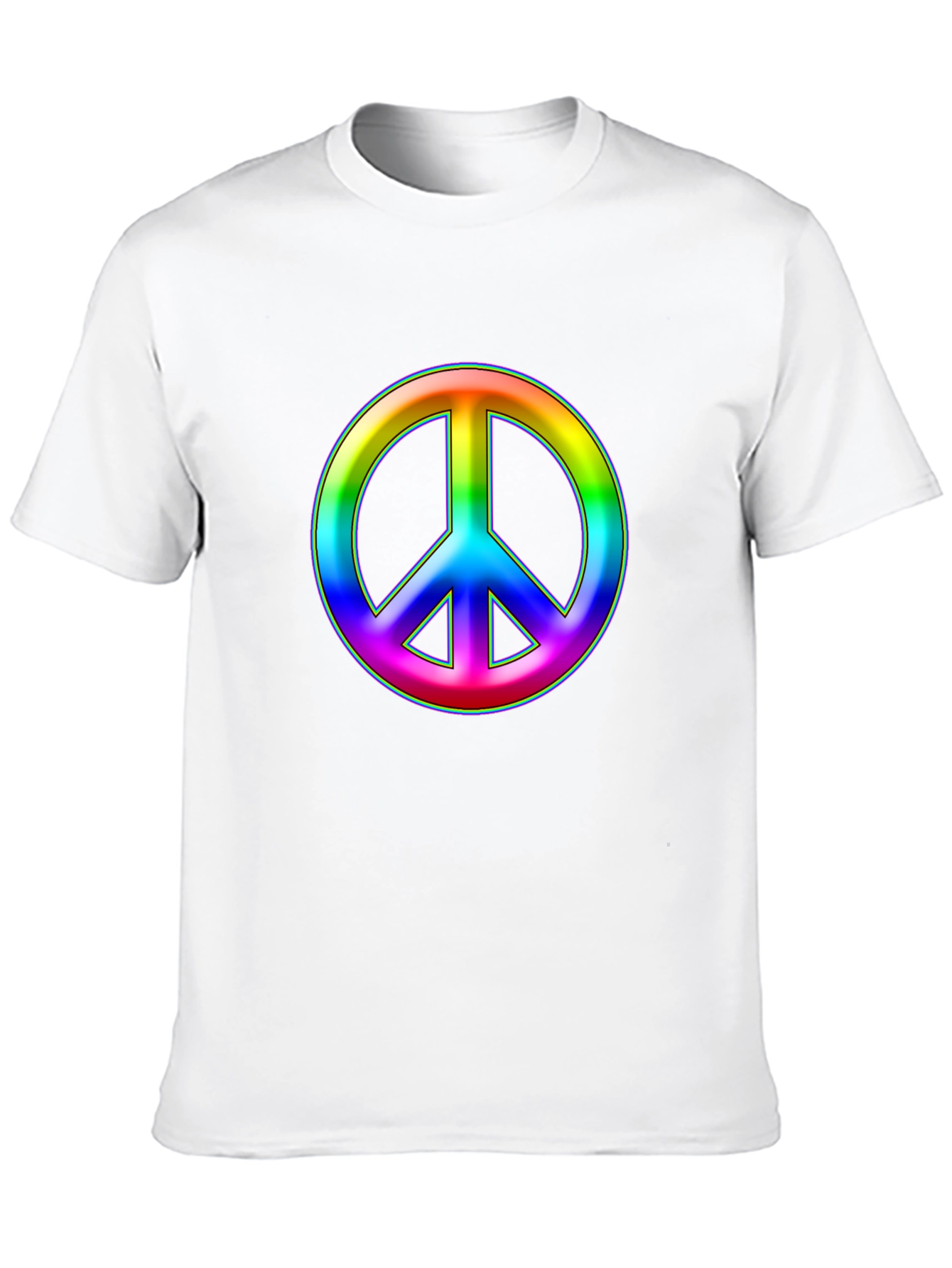 Rainbow Peace Sign Black T-Shirt