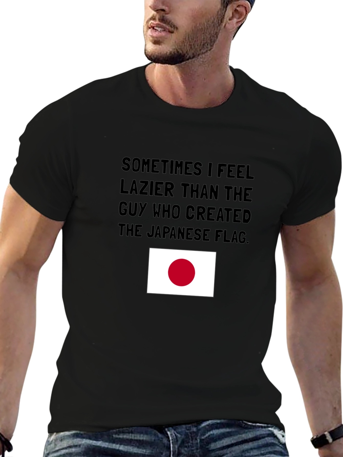 Lazy Japanese Flag T-Shirt: Humorous Graphic Tee