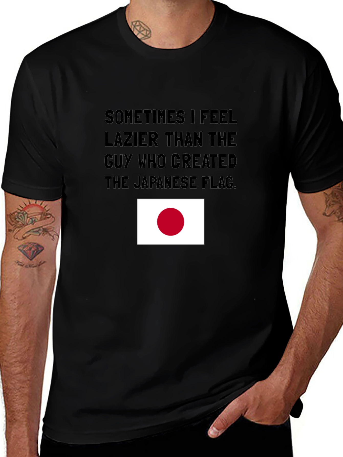 Lazy Japanese Flag T-Shirt: Humorous Graphic Tee