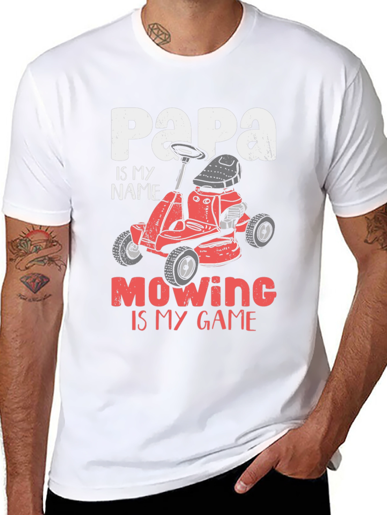Papa Mowing Is My Game T-Shirt