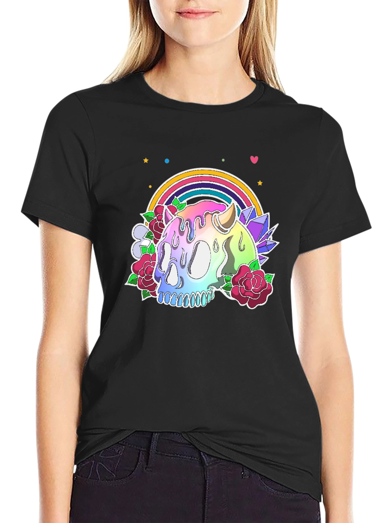 Rainbow Skull Graphic Tee - Unique & Stylish