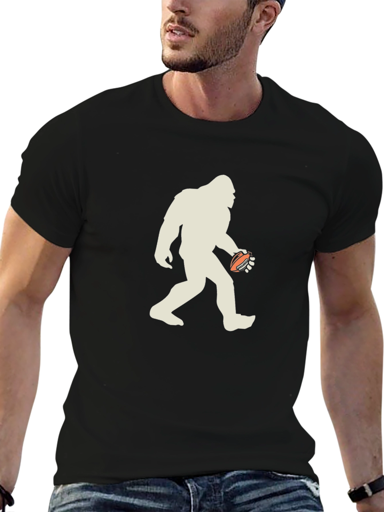 Bigfoot Football Black T-Shirt