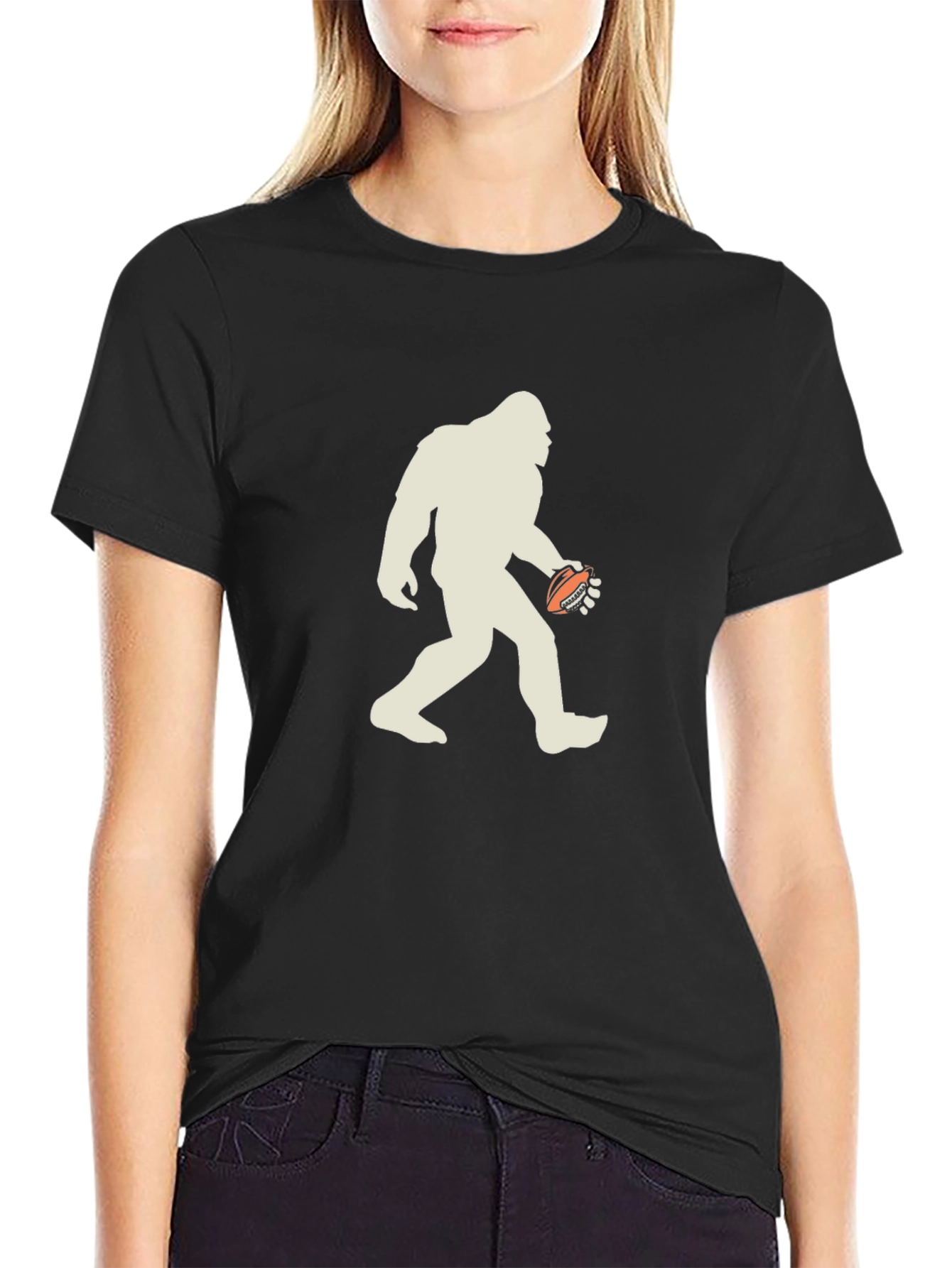 Bigfoot Football Black T-Shirt