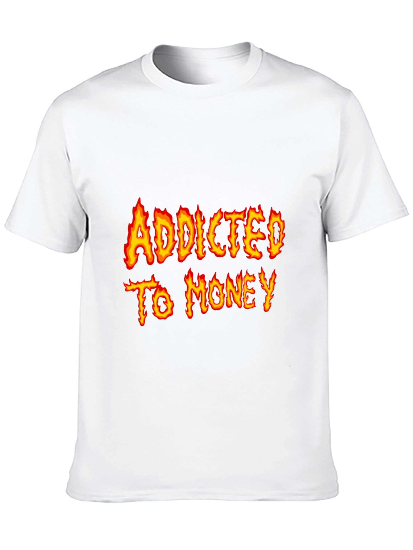Addicted To Money Flame Graphic Black T-Shirt