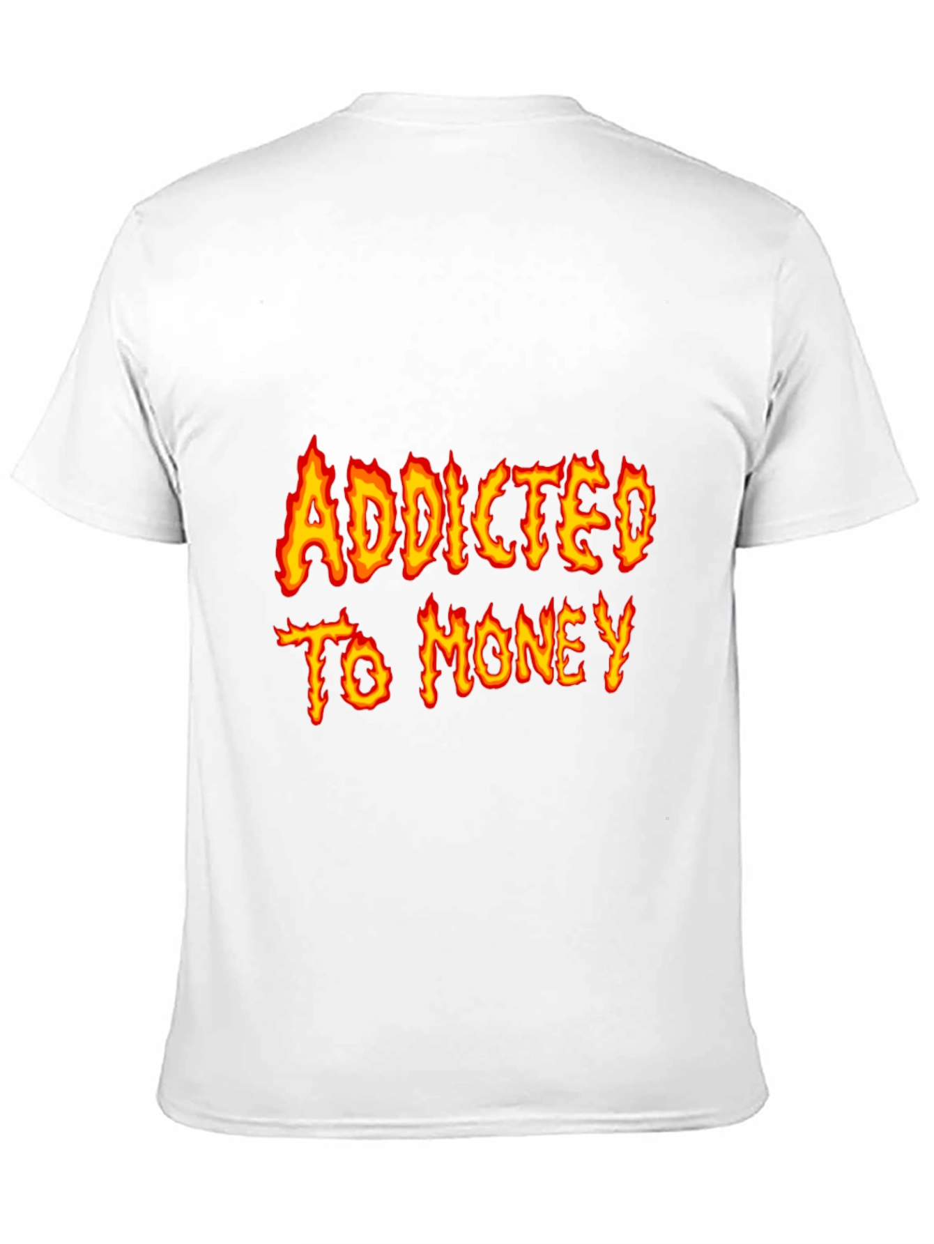 Addicted To Money Flame Graphic Black T-Shirt