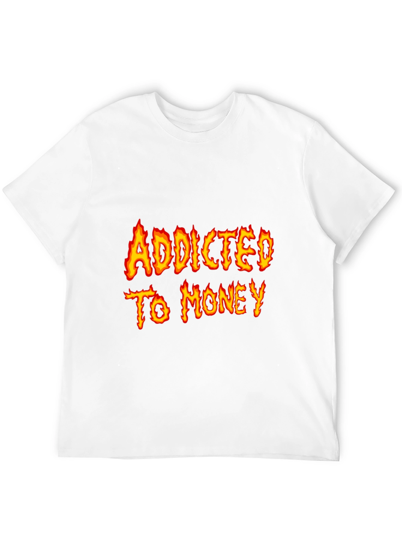 Addicted To Money Flame Graphic Black T-Shirt